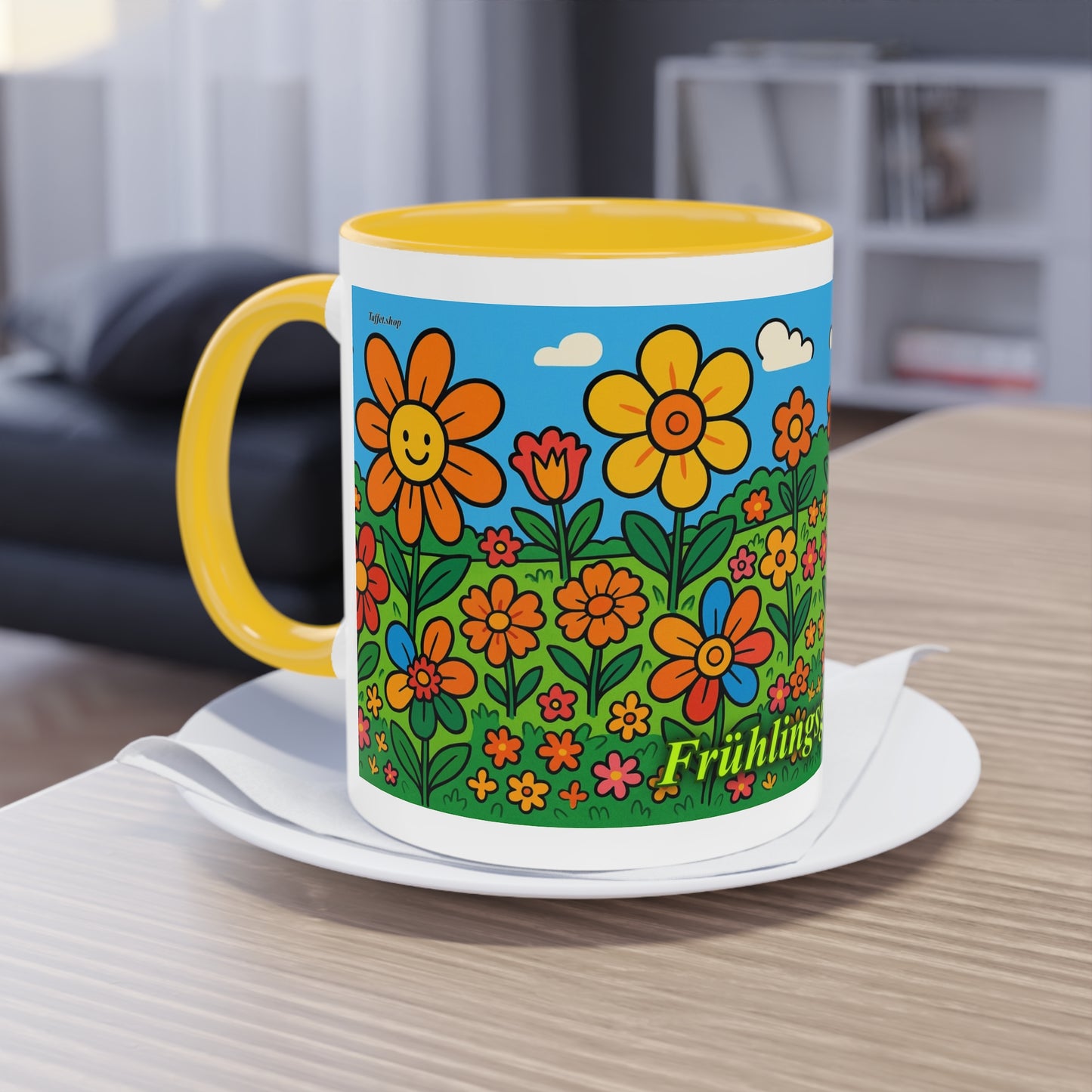 Tasse – „Blumenwiese“, Ostern/Frühling, 325 ml