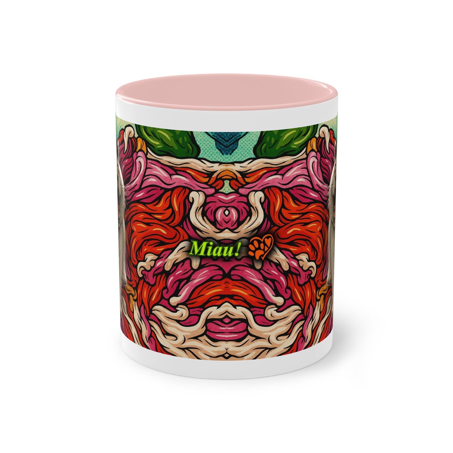 Tasse – Katze BKH/BSH mit Blume im Comic-Stil, 325 ml
