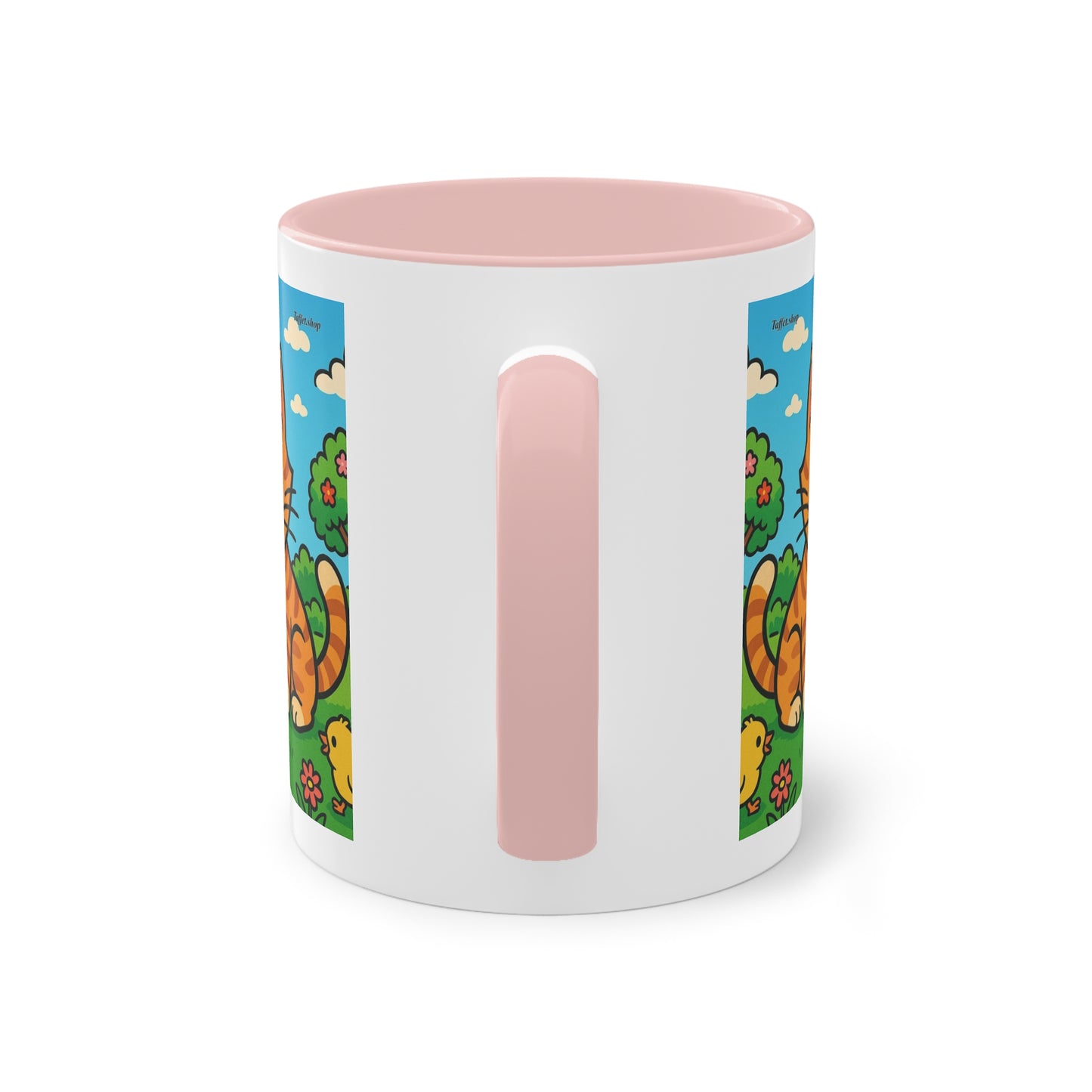 Tasse – „Katze & Küken“, Ostern/Frühling, 325 ml