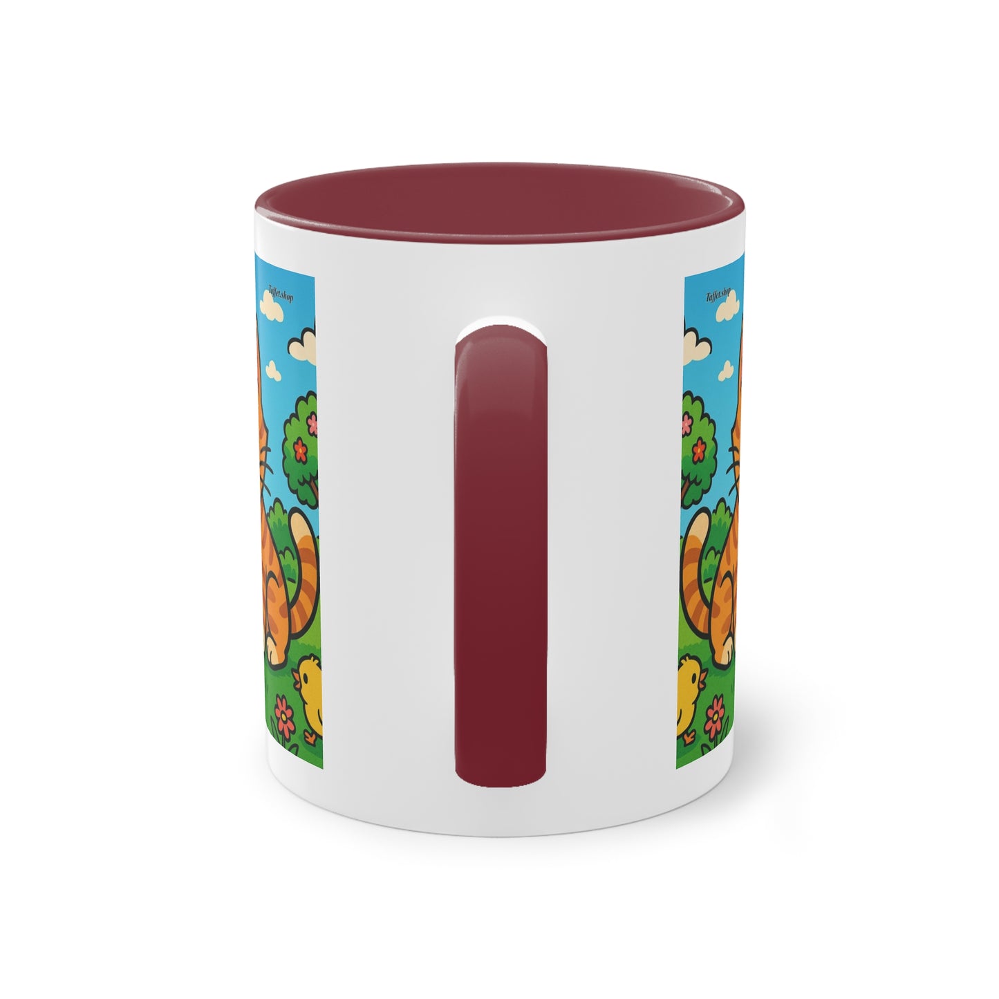 Tasse – „Katze & Küken“, Ostern/Frühling, 325 ml