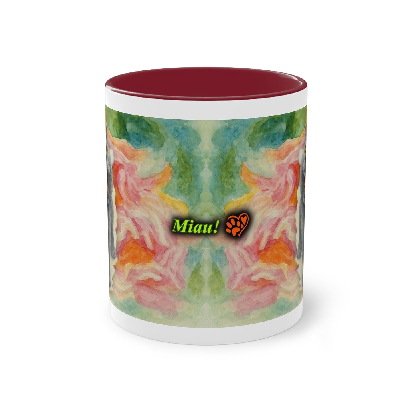 Tasse – Katze BKH/BSH mit Blume im Aquarell-Stil, 325 ml