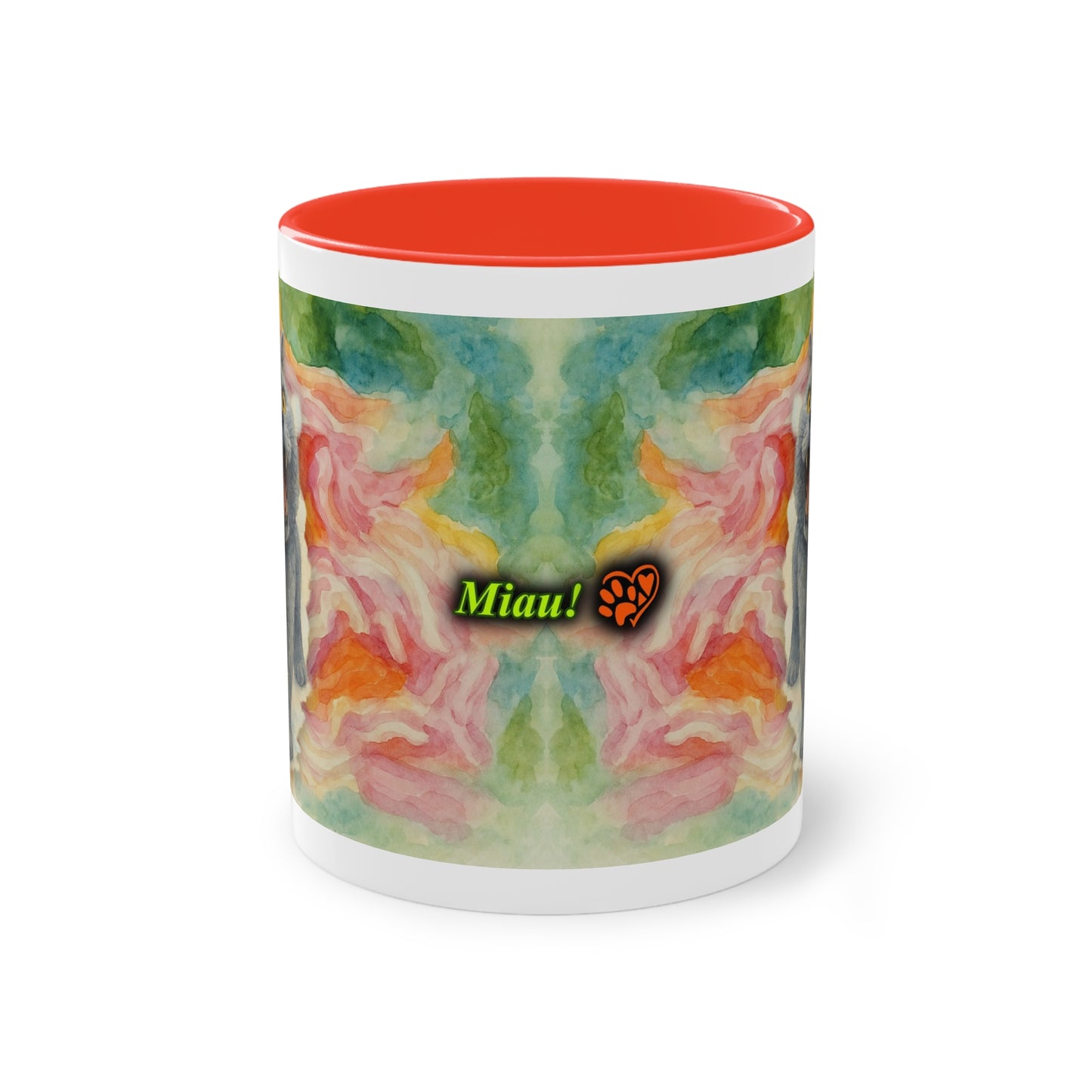 Tasse – Katze BKH/BSH mit Blume im Aquarell-Stil, 325 ml