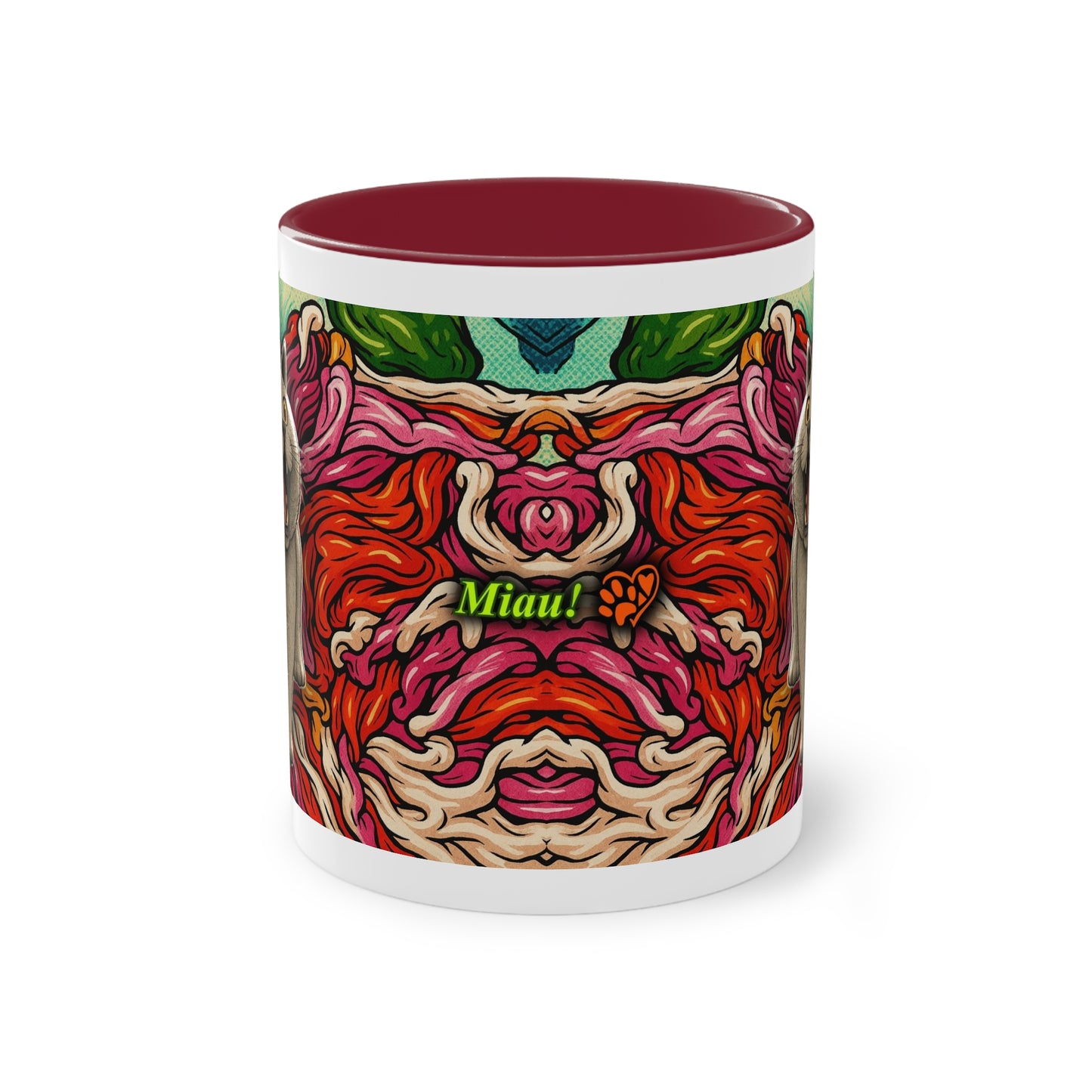 Tasse – Katze BKH/BSH mit Blume im Comic-Stil, 325 ml