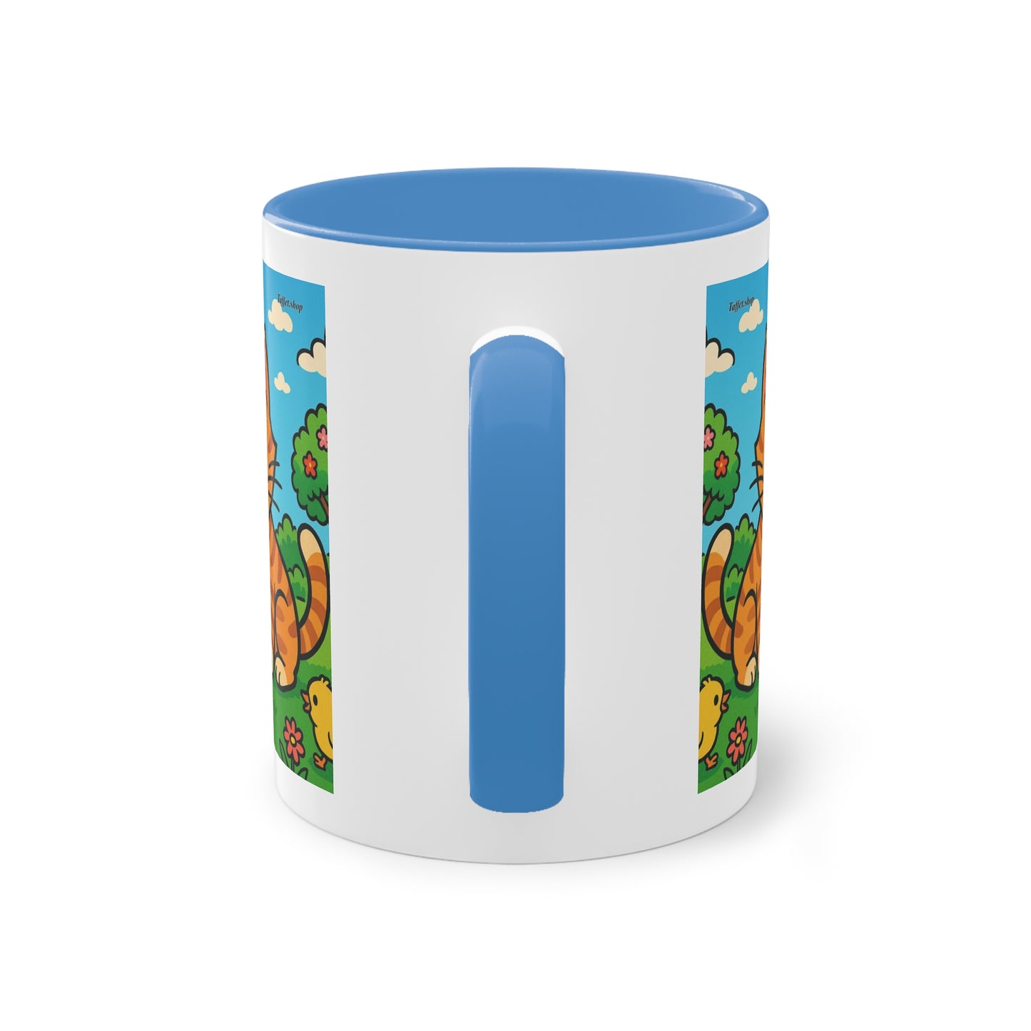 Tasse – „Katze & Küken“, Ostern/Frühling, 325 ml