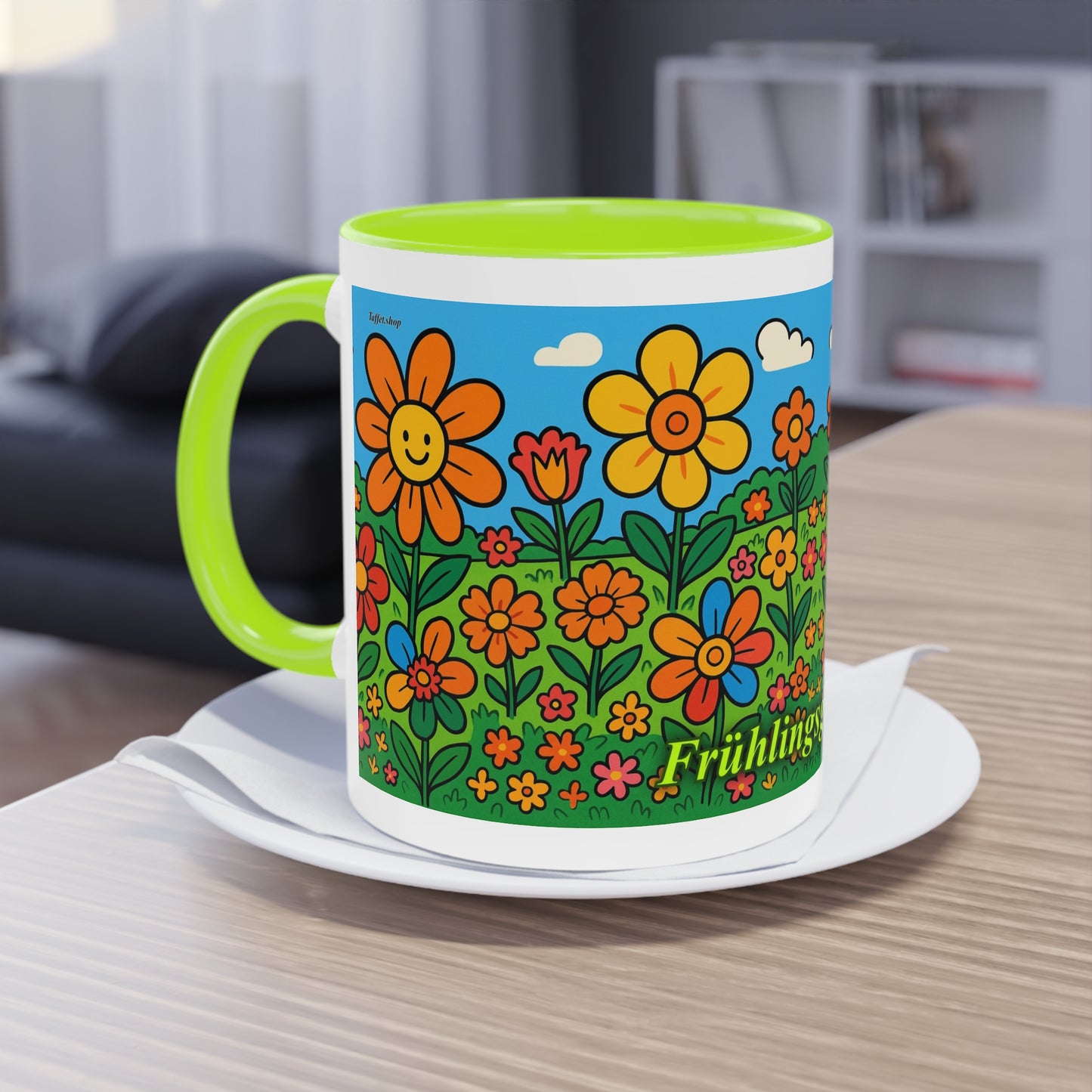 Tasse – „Blumenwiese“, Ostern/Frühling, 325 ml