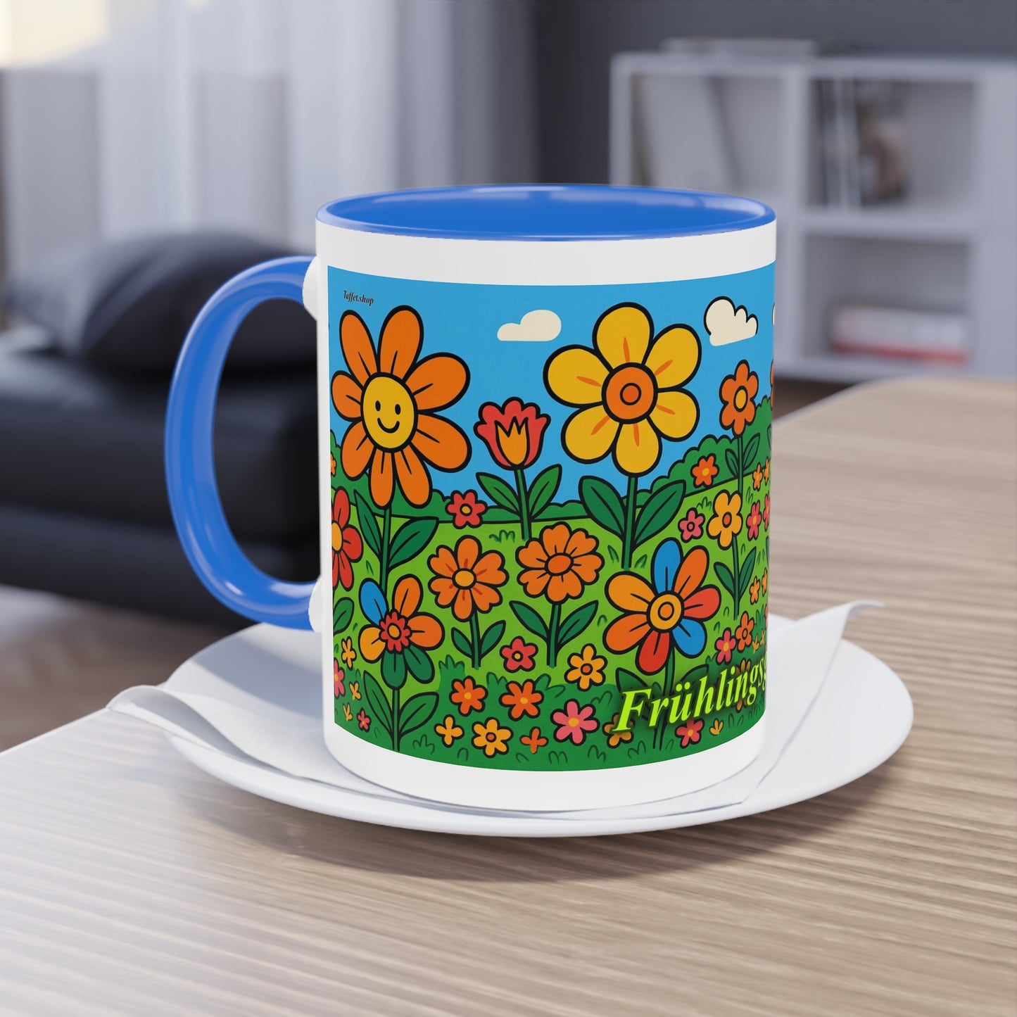 Tasse – „Blumenwiese“, Ostern/Frühling, 325 ml