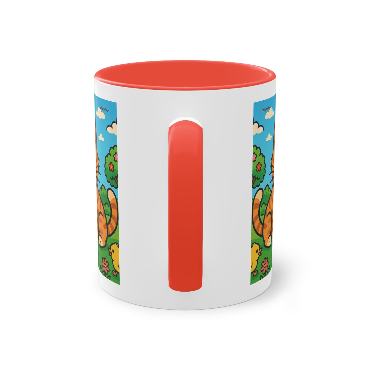 Tasse – „Katze & Küken“, Ostern/Frühling, 325 ml