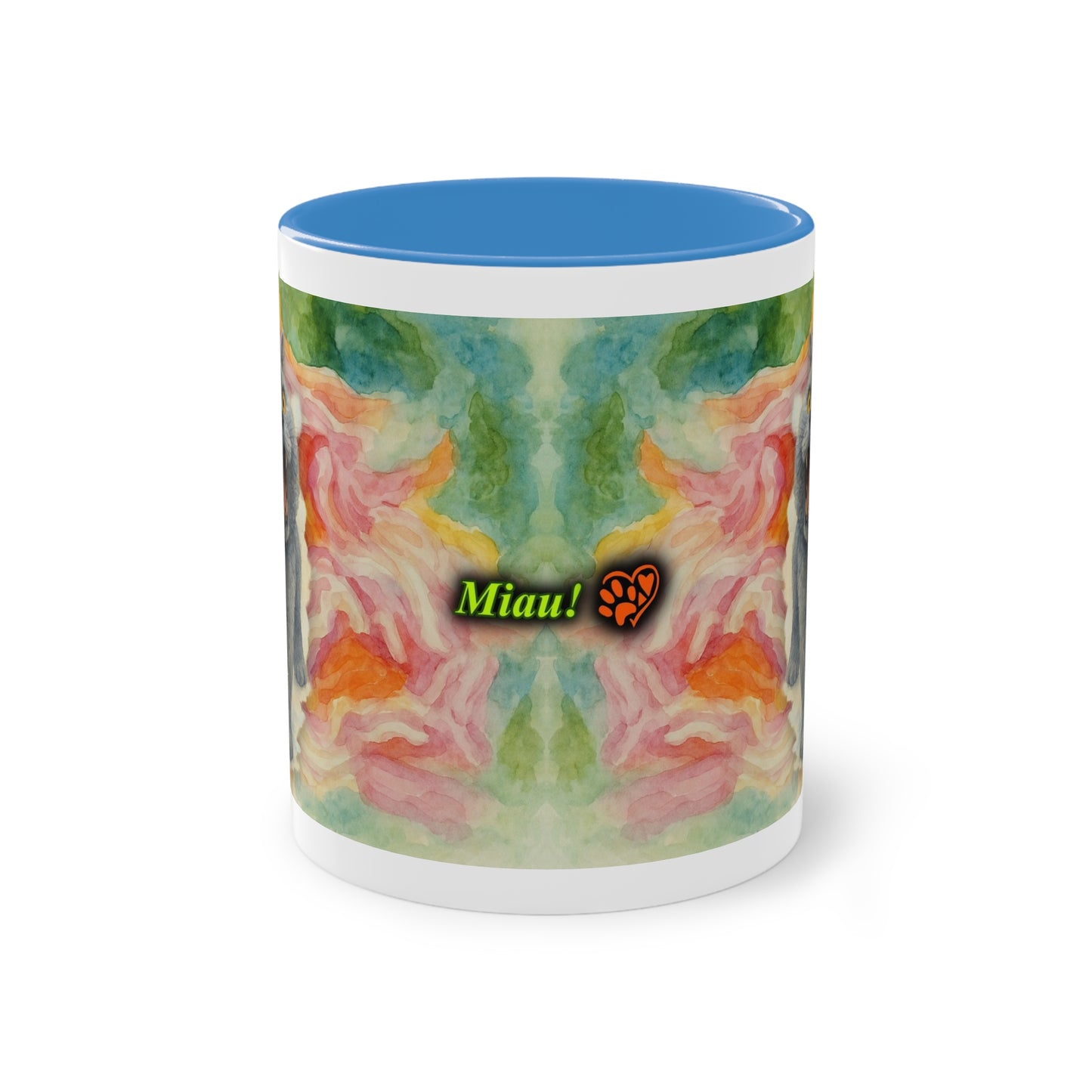 Tasse – Katze BKH/BSH mit Blume im Aquarell-Stil, 325 ml