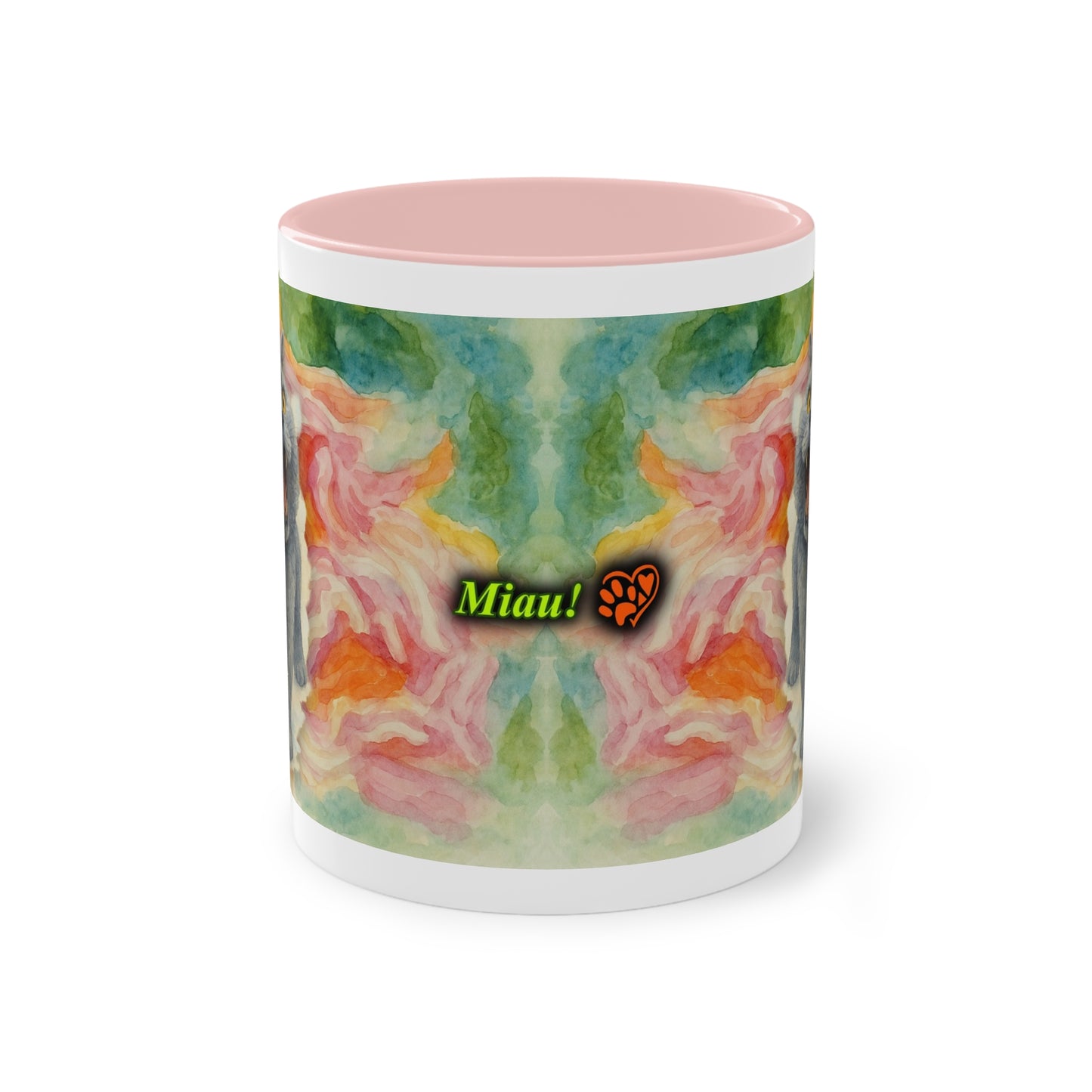 Tasse – Katze BKH/BSH mit Blume im Aquarell-Stil, 325 ml