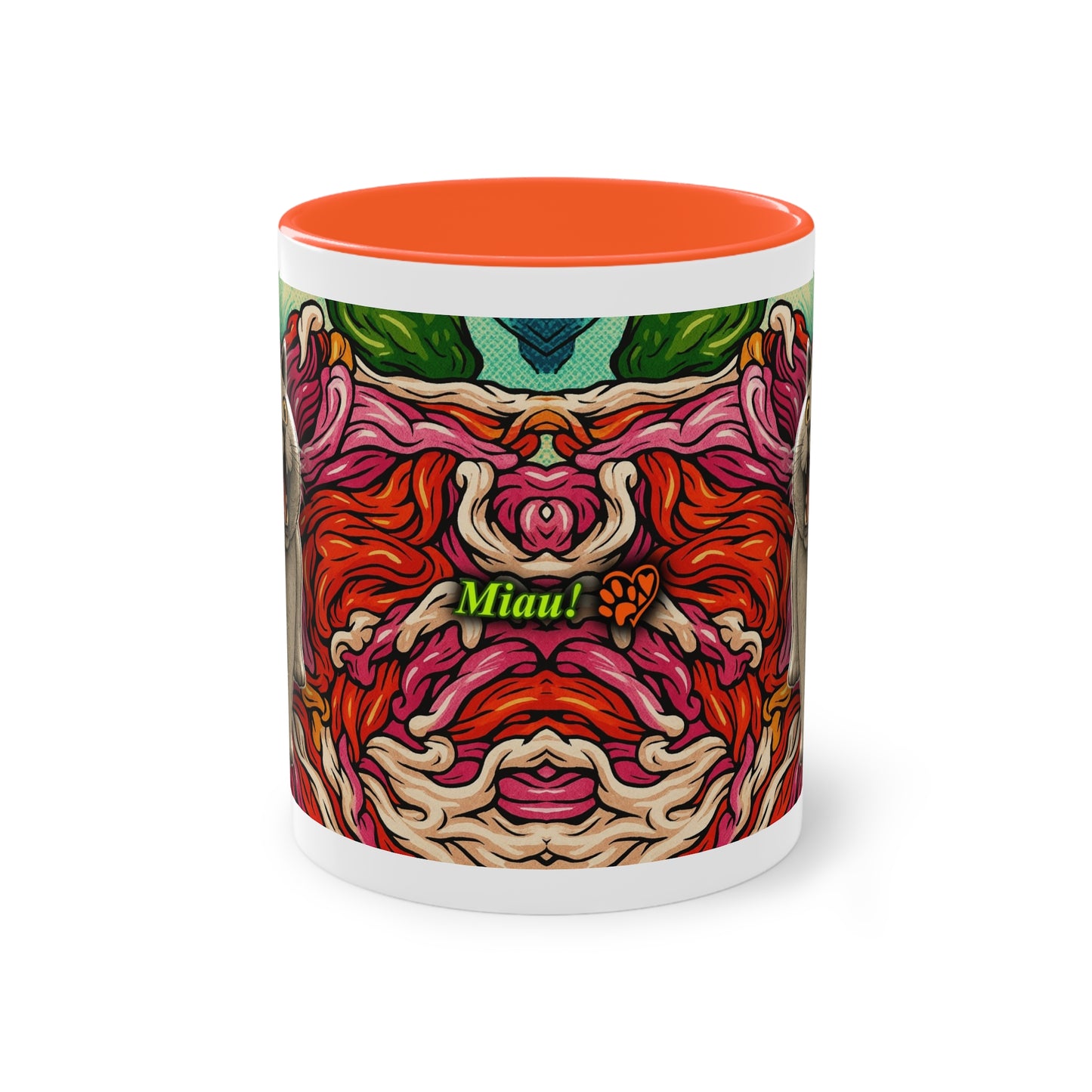 Tasse – Katze BKH/BSH mit Blume im Comic-Stil, 325 ml