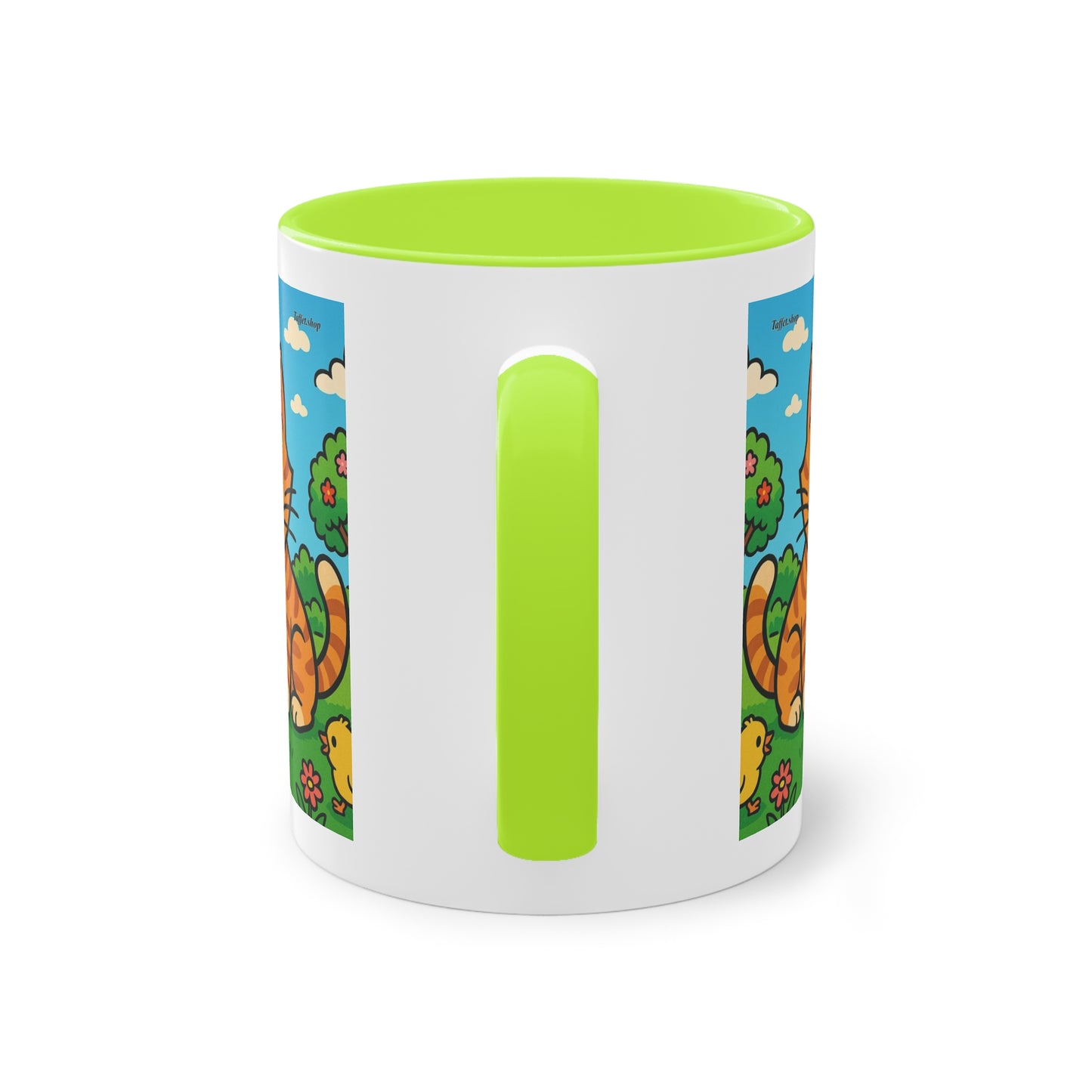Tasse – „Katze & Küken“, Ostern/Frühling, 325 ml
