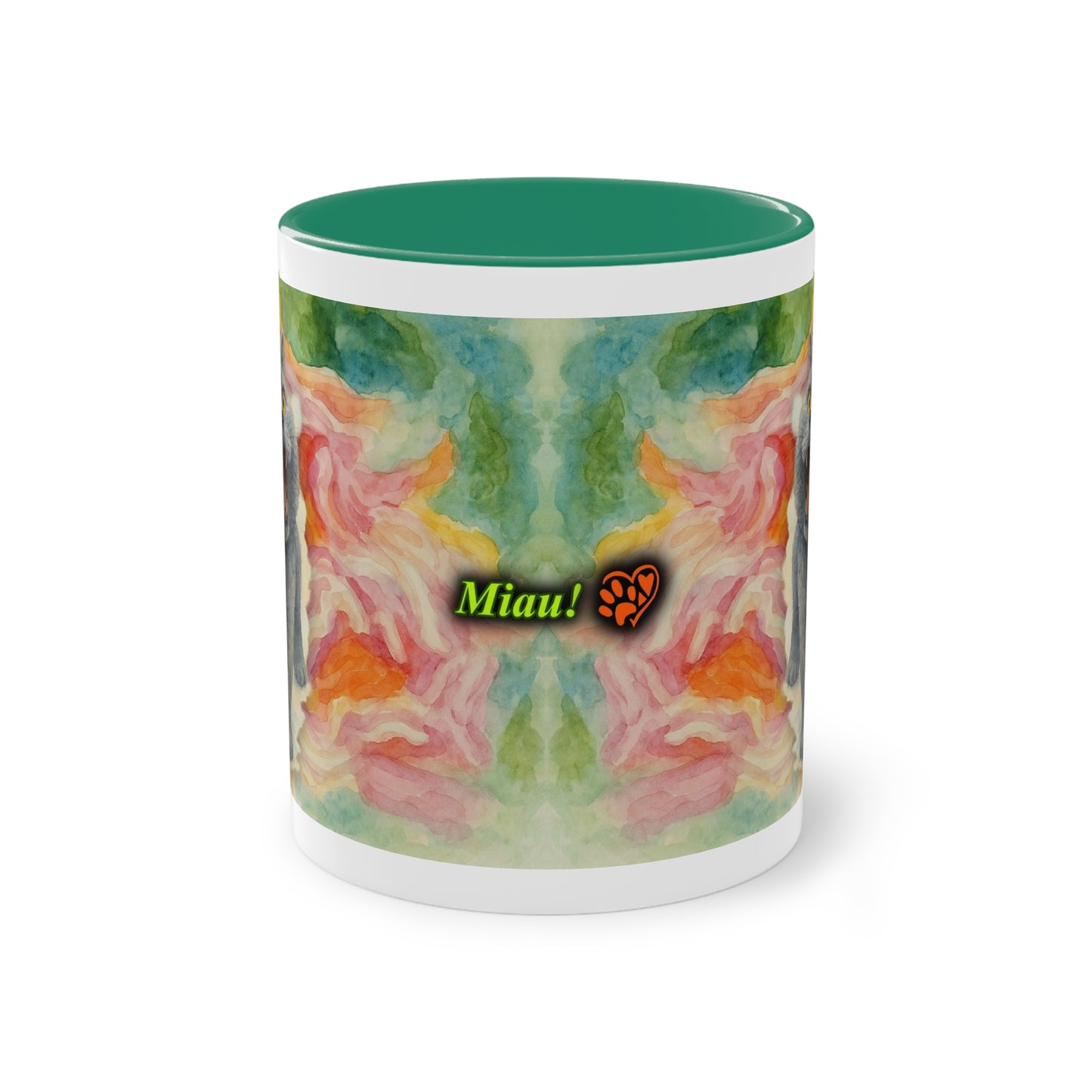 Tasse – Katze BKH/BSH mit Blume im Aquarell-Stil, 325 ml
