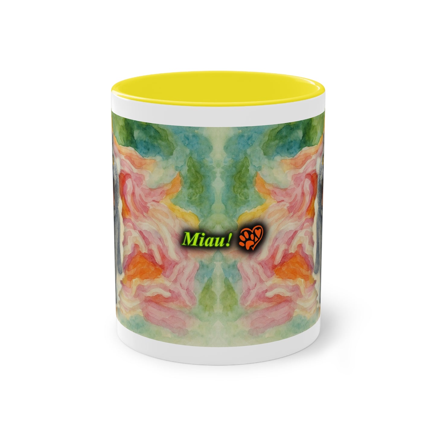 Tasse – Katze BKH/BSH mit Blume im Aquarell-Stil, 325 ml