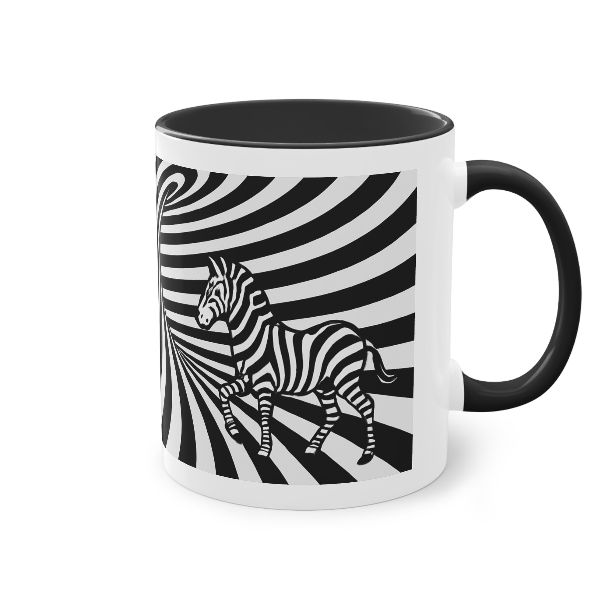 „Safari“ Designer-Tasse aus der „Black & White“-Kollektion von Taffet.shop, 325 ml