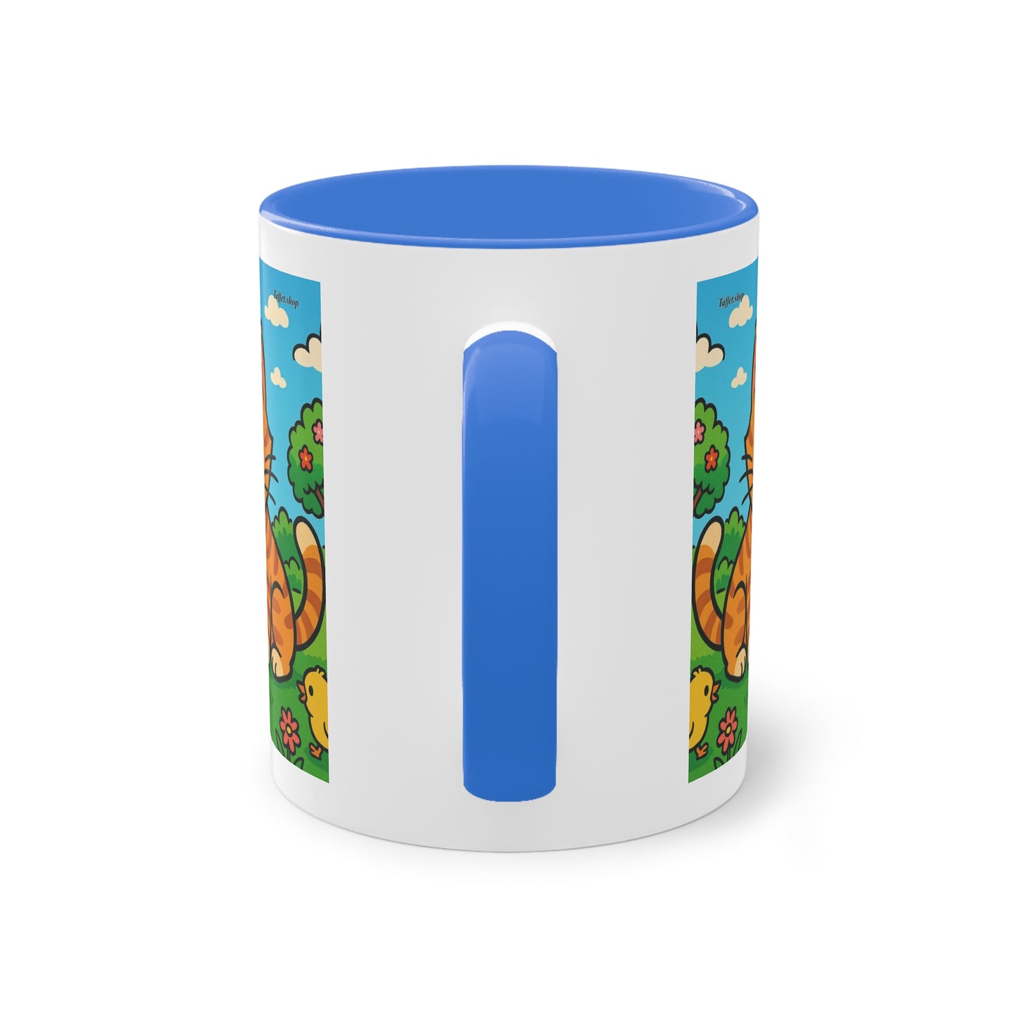 Tasse – „Katze & Küken“, Ostern/Frühling, 325 ml