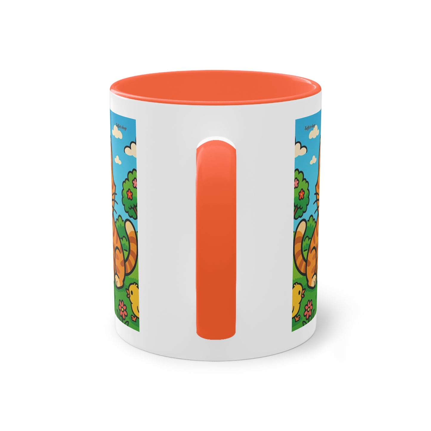 Tasse – „Katze & Küken“, Ostern/Frühling, 325 ml