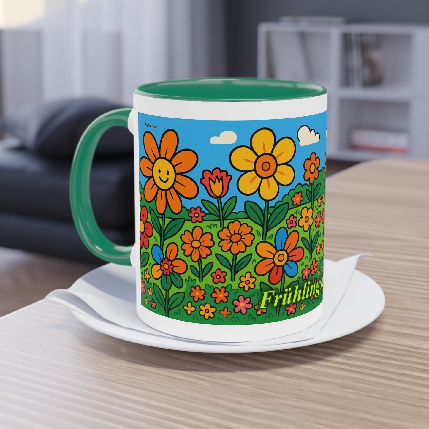 Tasse – „Blumenwiese“, Ostern/Frühling, 325 ml