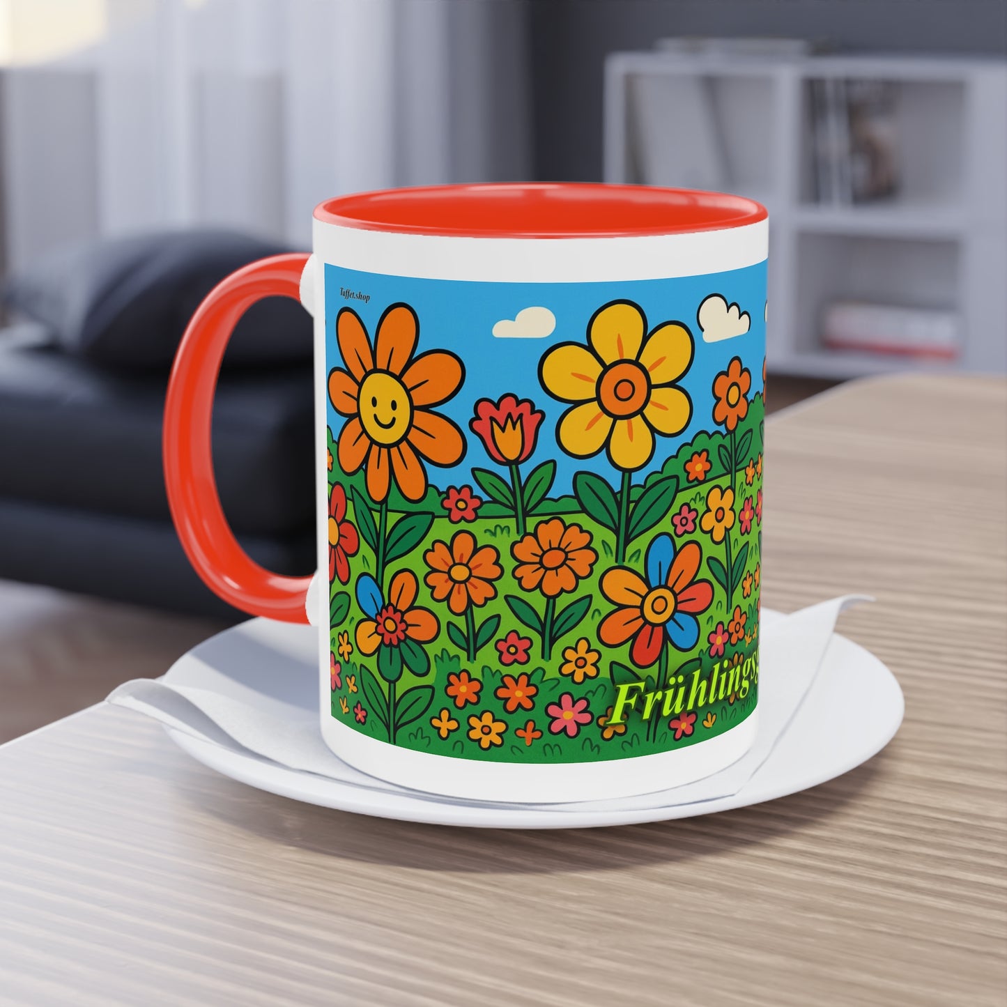 Tasse – „Blumenwiese“, Ostern/Frühling, 325 ml