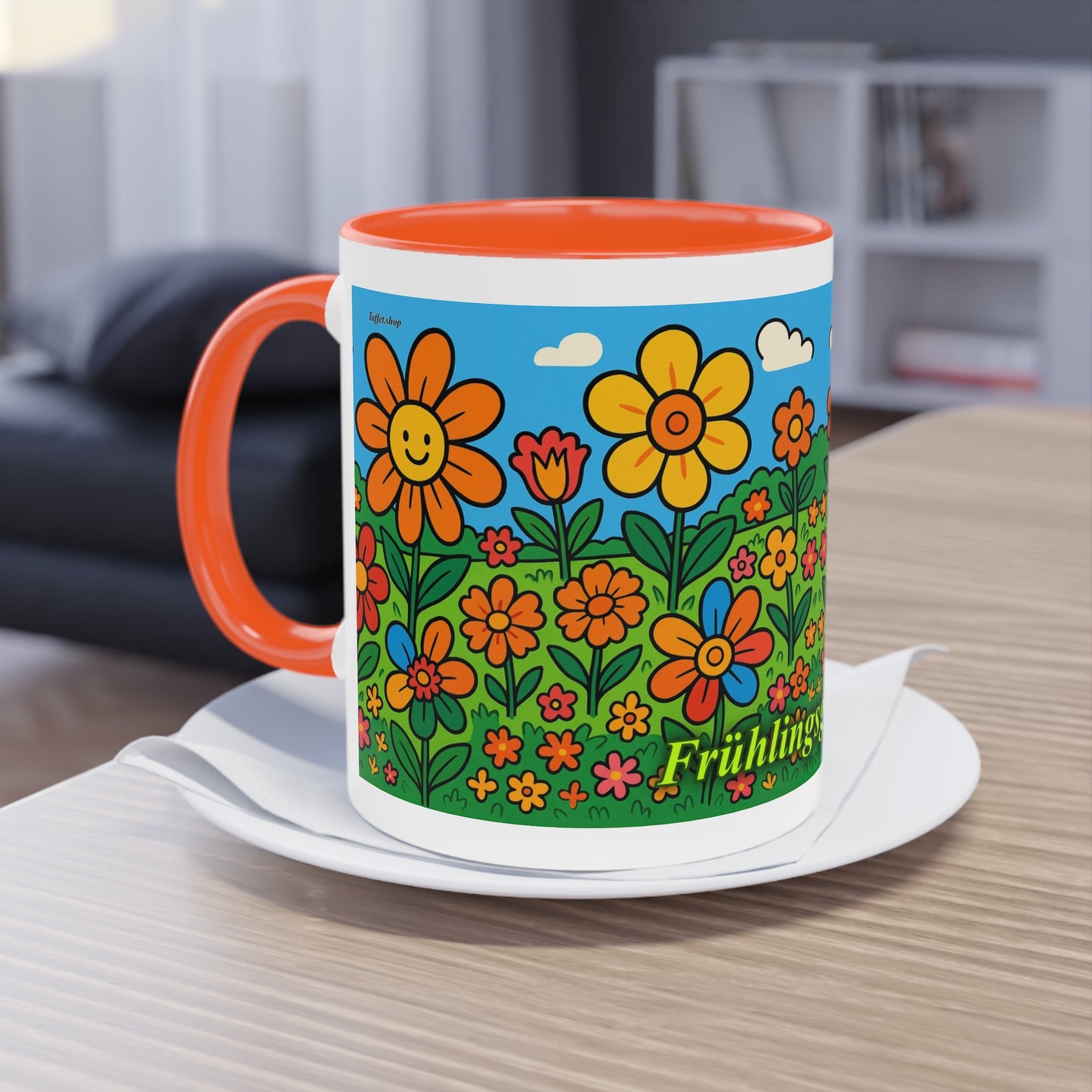 Tasse – „Blumenwiese“, Ostern/Frühling, 325 ml