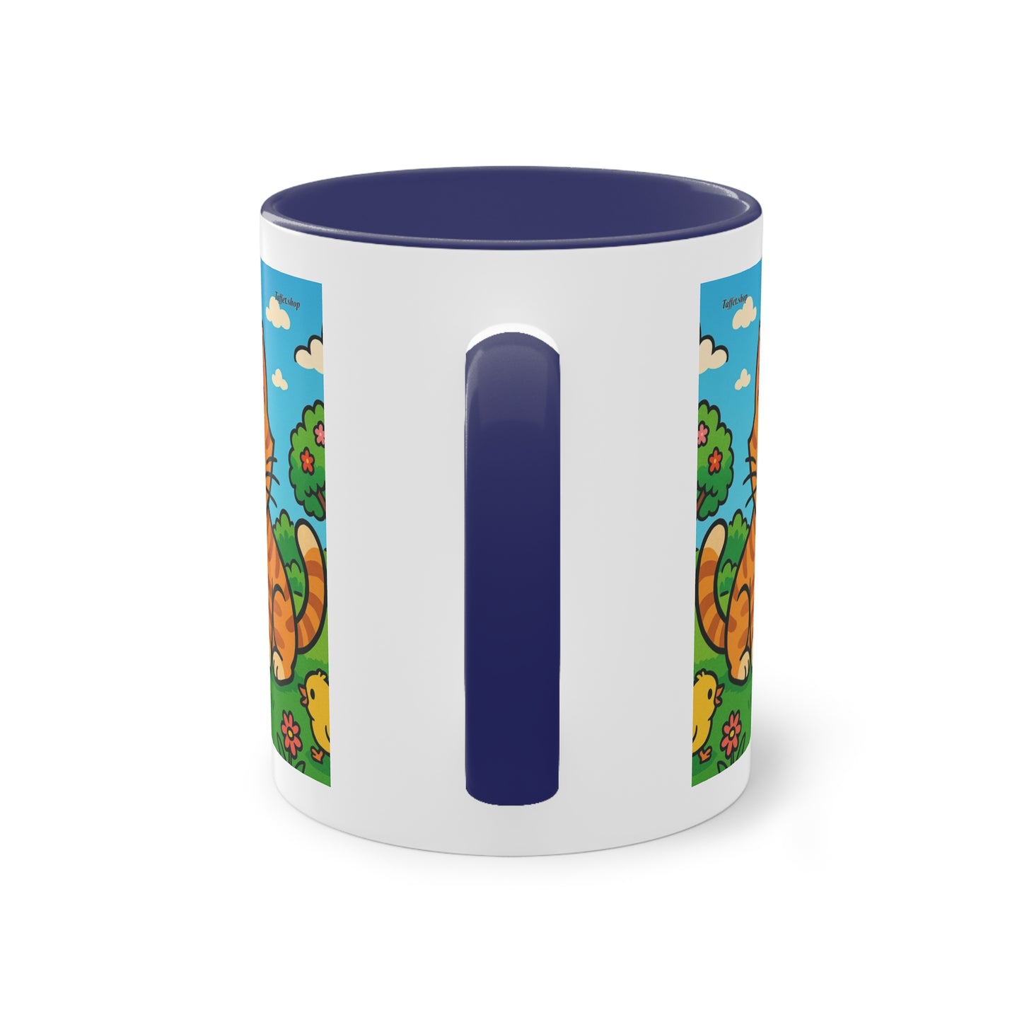 Tasse – „Katze & Küken“, Ostern/Frühling, 325 ml