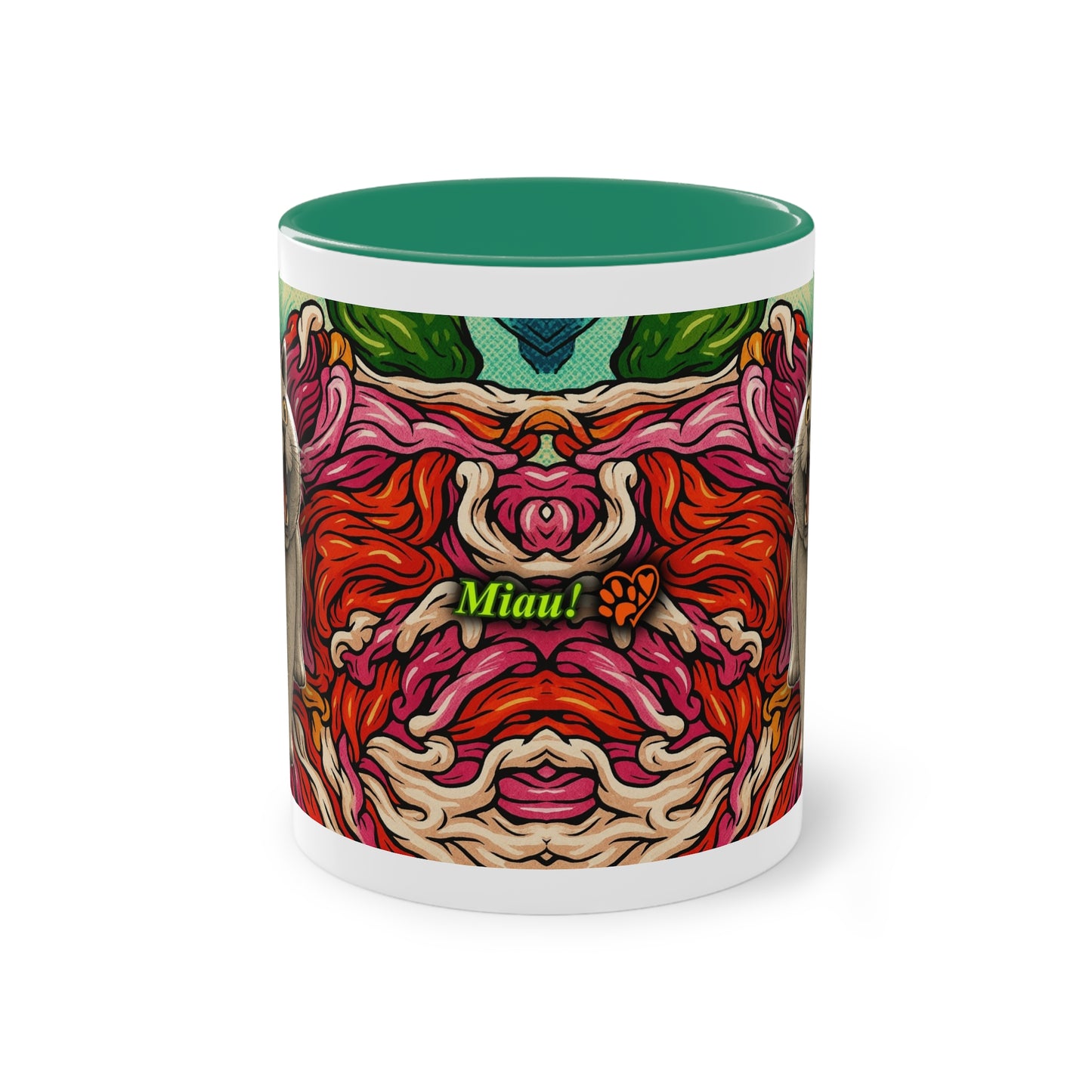 Tasse – Katze BKH/BSH mit Blume im Comic-Stil, 325 ml