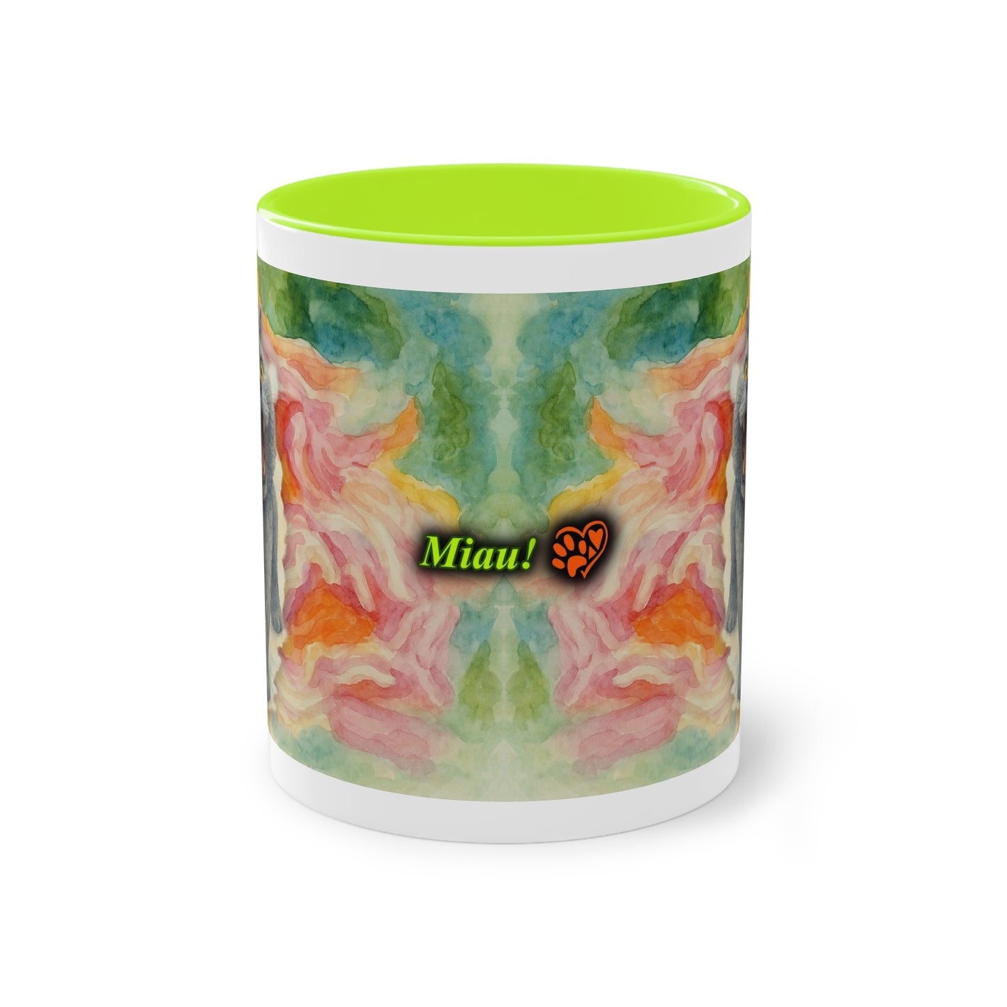 Tasse – Katze BKH/BSH mit Blume im Aquarell-Stil, 325 ml