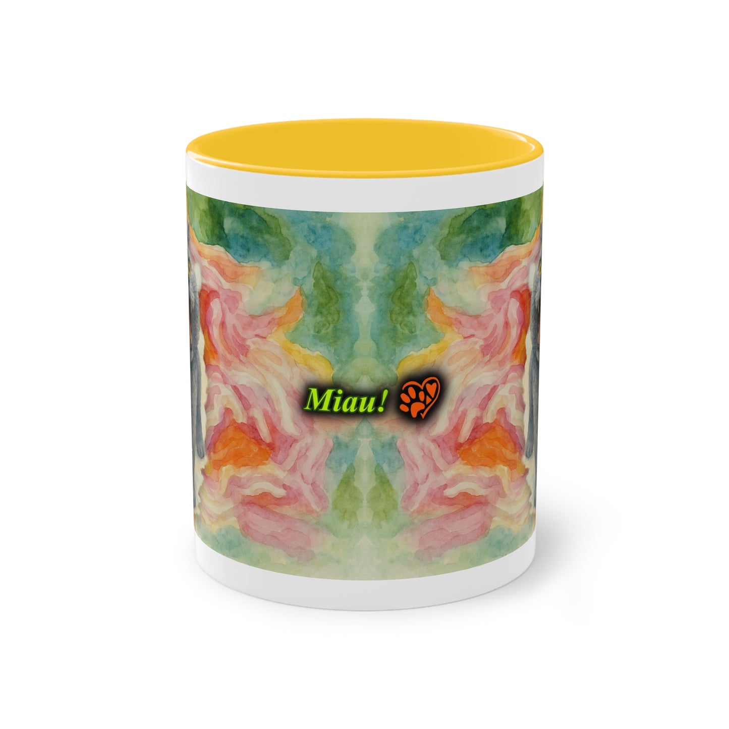 Tasse – Katze BKH/BSH mit Blume im Aquarell-Stil, 325 ml