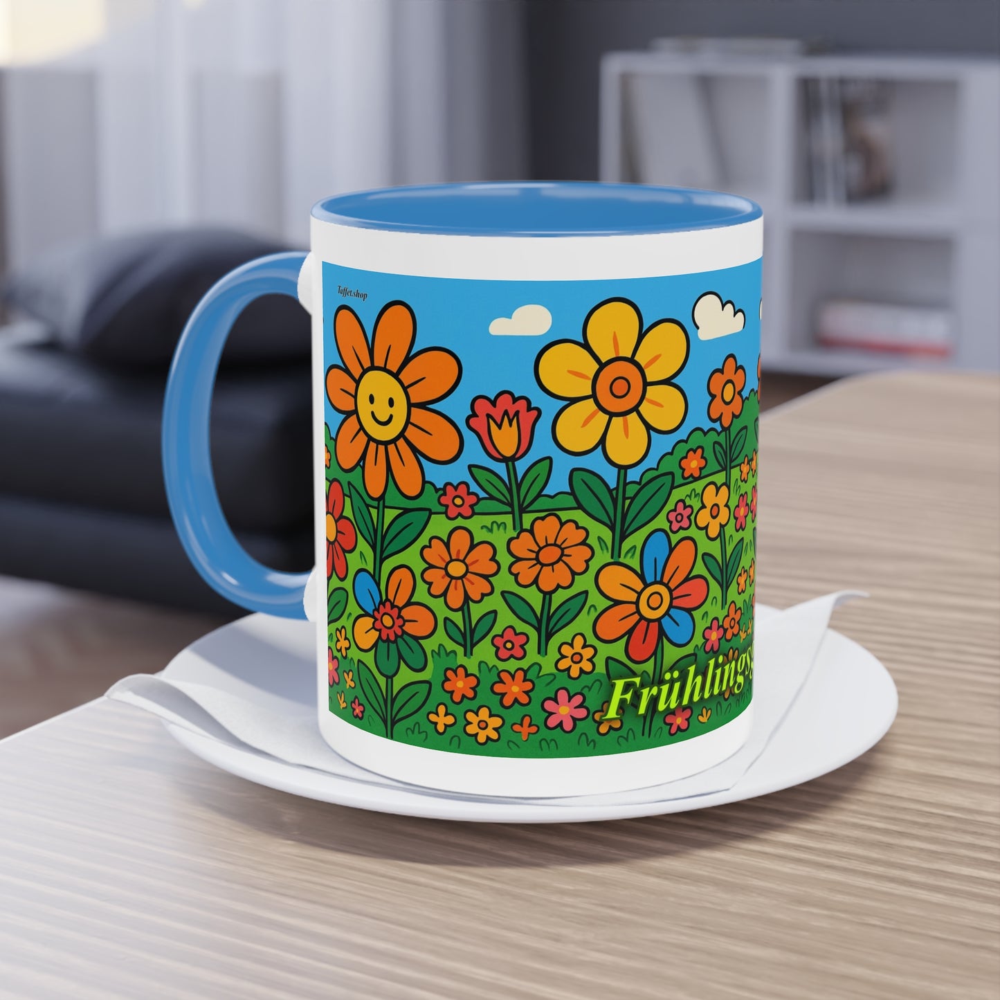 Tasse – „Blumenwiese“, Ostern/Frühling, 325 ml
