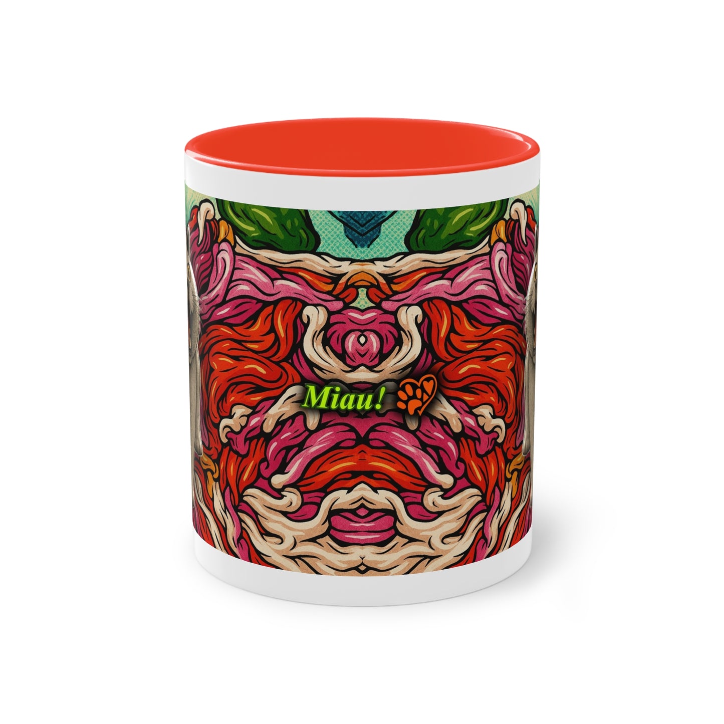 Tasse – Katze BKH/BSH mit Blume im Comic-Stil, 325 ml