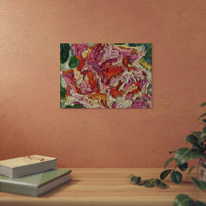 Rose Motif Horizontal: Aluminum Composite Panel Reproducing Impasto Oil Painting by Monika Taffet