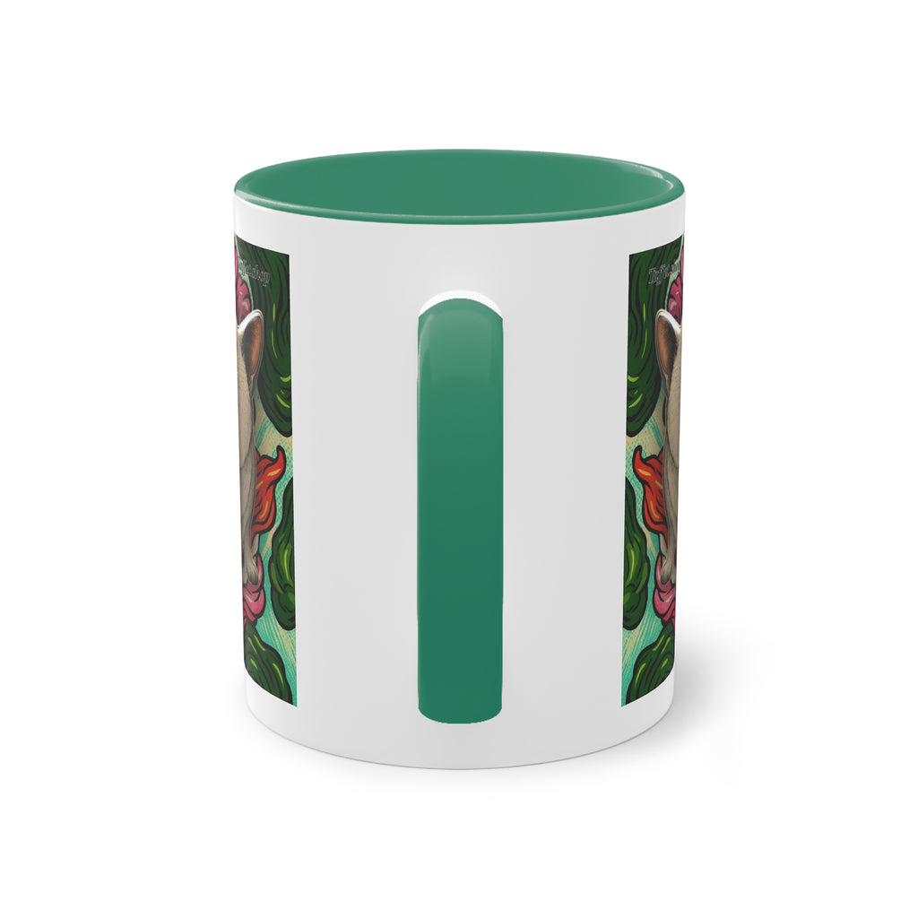 Tasse – Katze BKH/BSH mit Blume im Comic-Stil, 325 ml