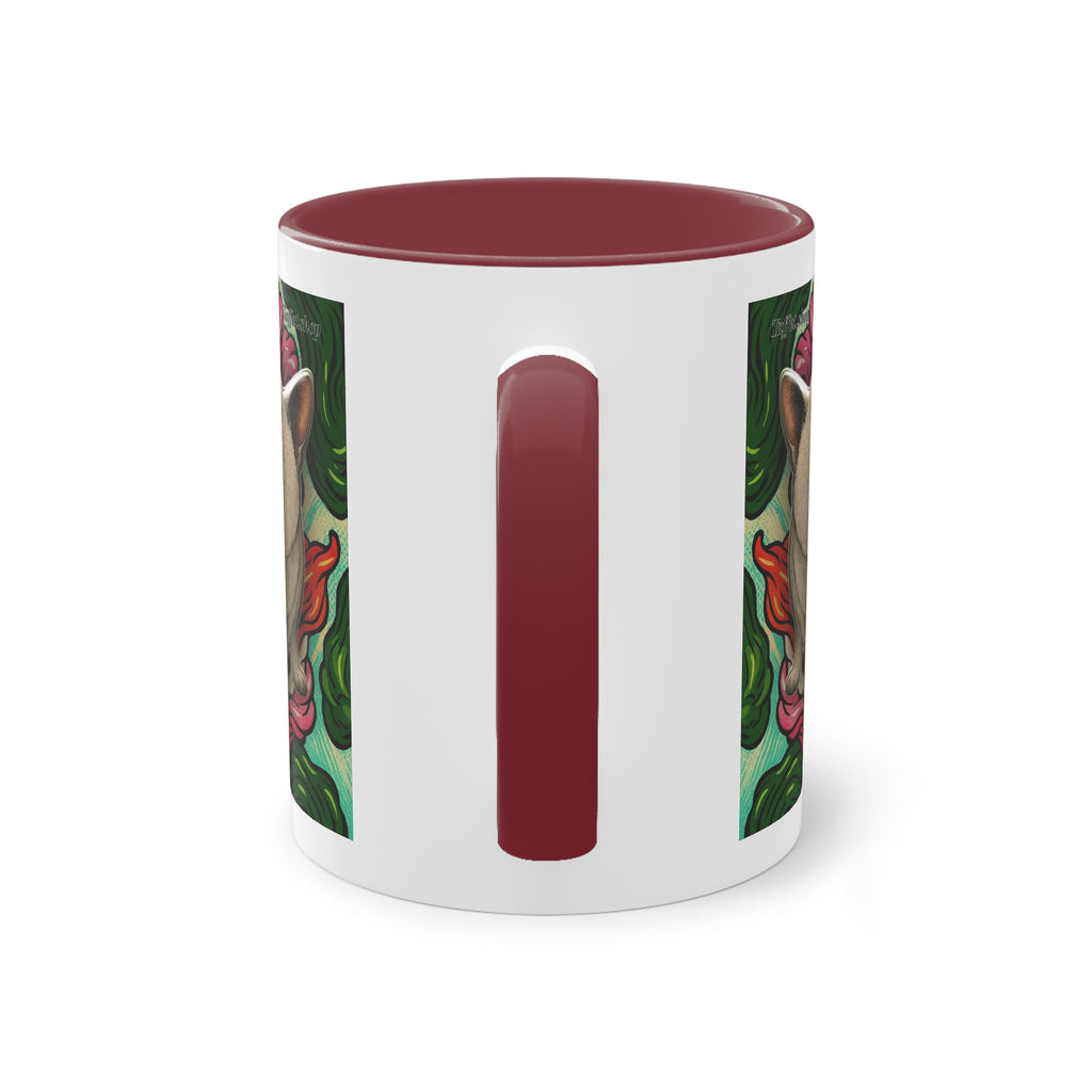 Tasse – Katze BKH/BSH mit Blume im Comic-Stil, 325 ml