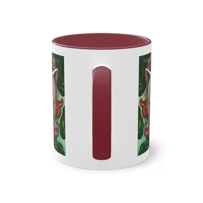 Mug – Cat BKH/BSH with flower in comic style, 325 ml