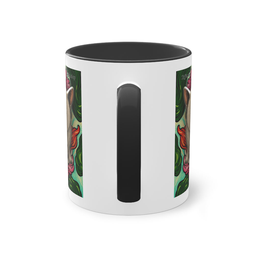 Tasse – Katze BKH/BSH mit Blume im Comic-Stil, 325 ml