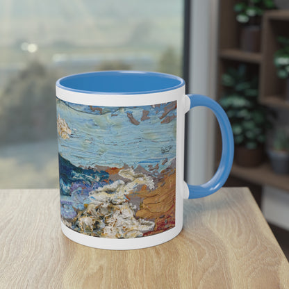 Artist Mug “On The Beach Motif” Reproducing Impasto Oil Painting by Monika Taffet