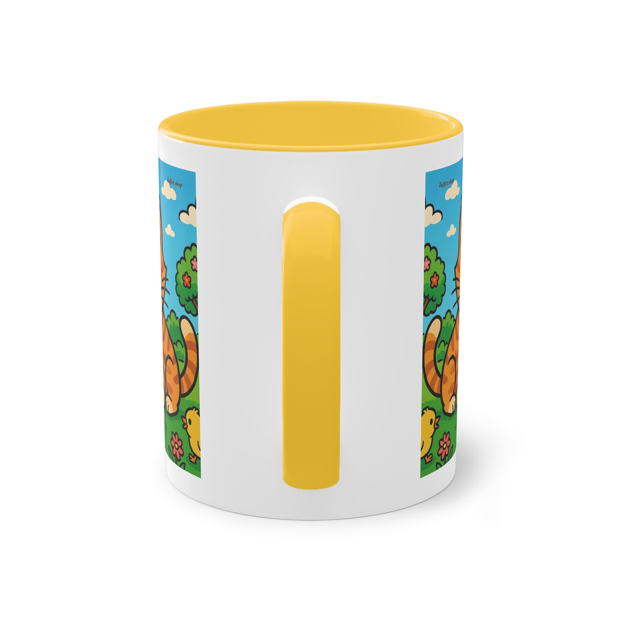 Tasse – „Katze & Küken“, Ostern/Frühling, 325 ml