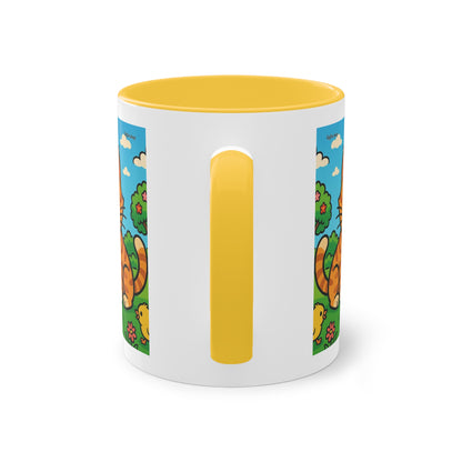 Mug – “Cat &amp; Chicks”, Easter/Spring, 325 ml