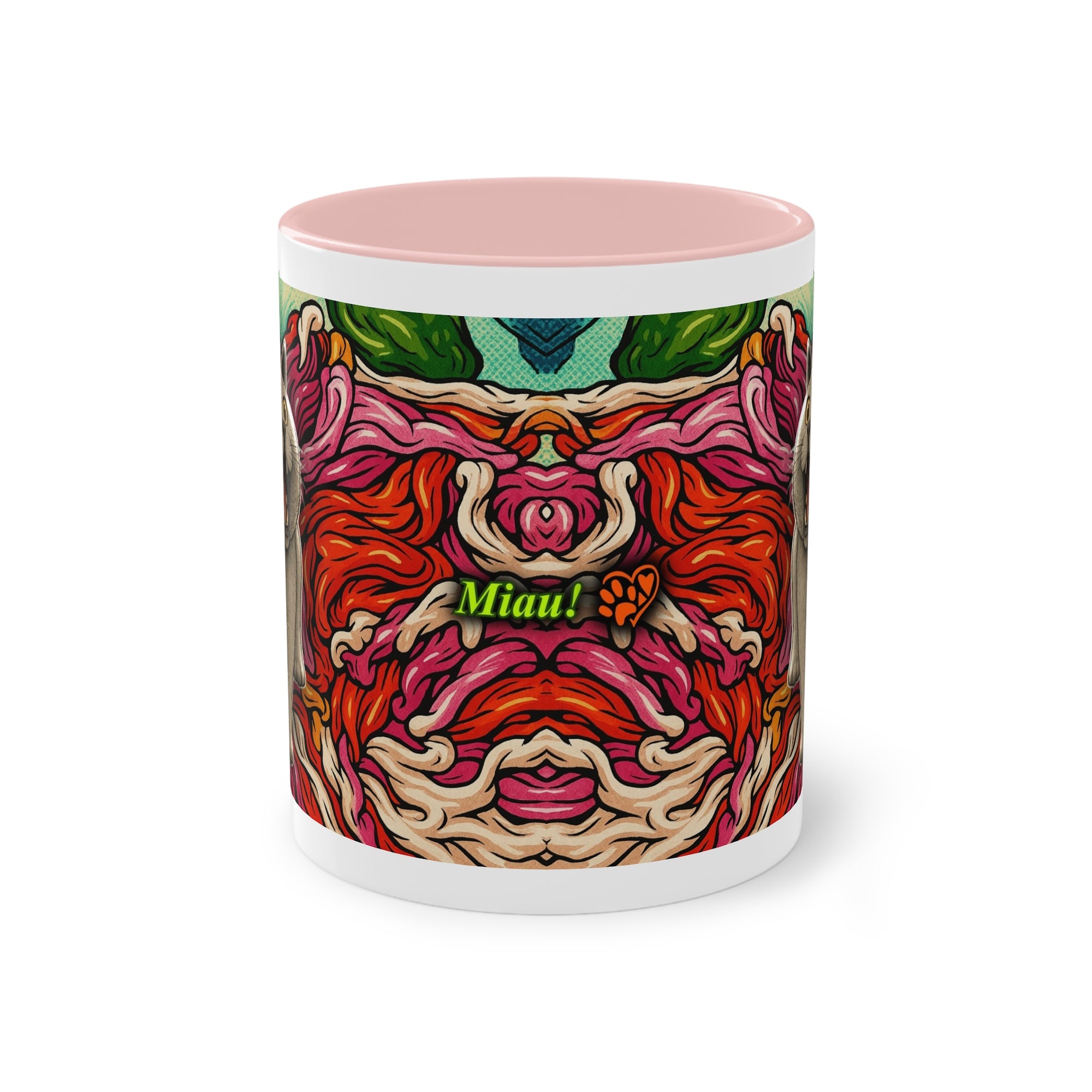 Tasse – Katze BKH/BSH mit Blume im Comic-Stil, 325 ml
