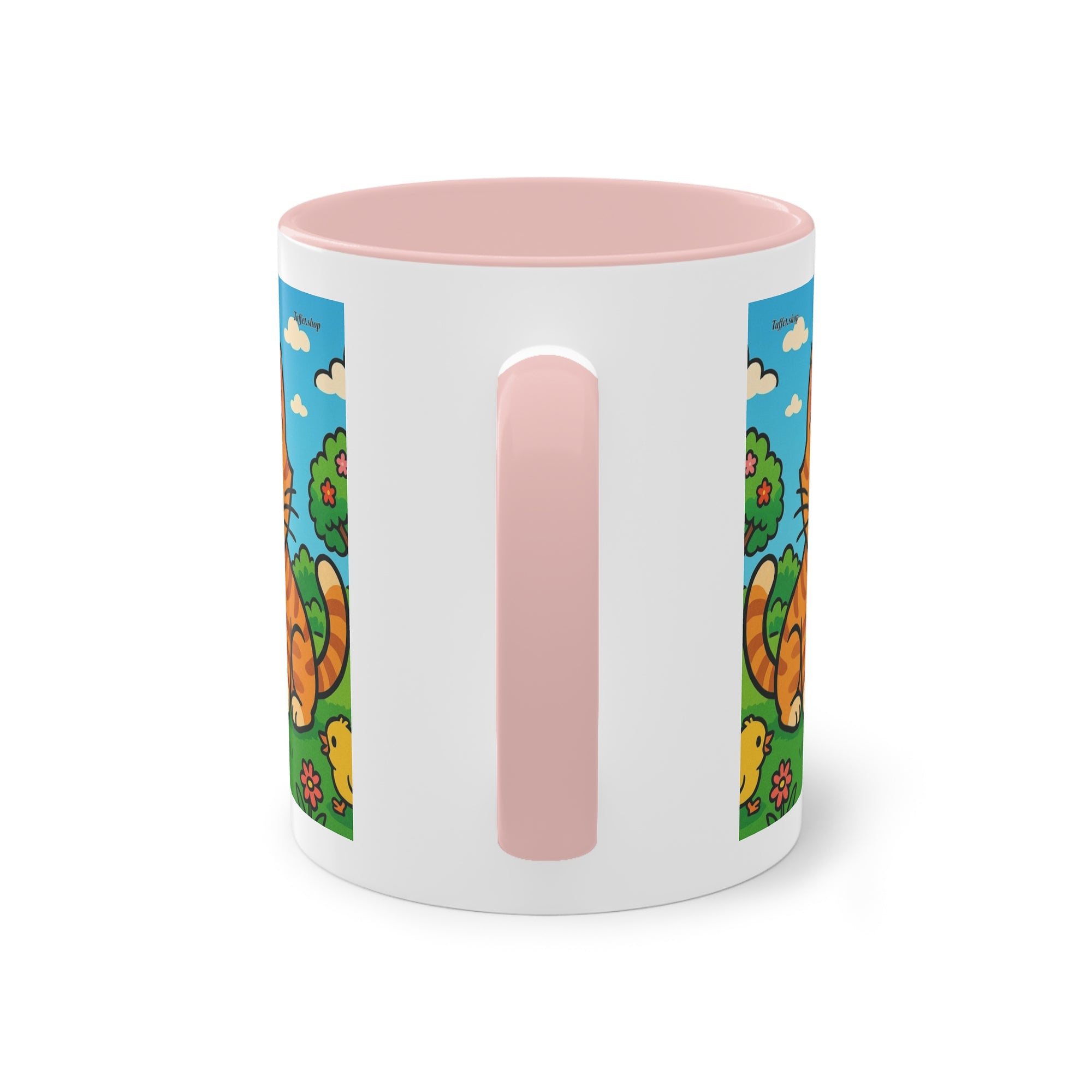 Tasse – „Katze & Küken“, Ostern/Frühling, 325 ml