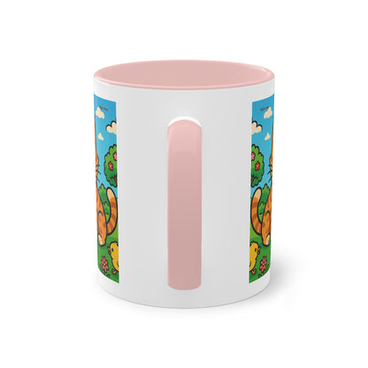Mug – “Cat &amp; Chicks”, Easter/Spring, 325 ml