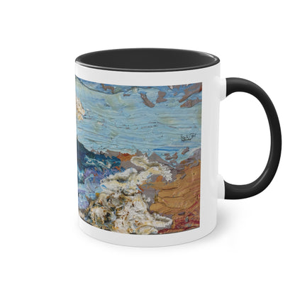 Artist Mug “On The Beach Motif” Reproducing Impasto Oil Painting by Monika Taffet