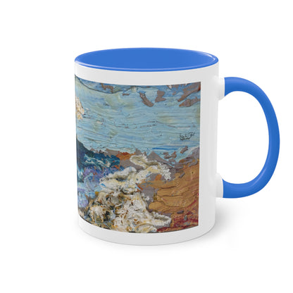 Artist Mug “On The Beach Motif” Reproducing Impasto Oil Painting by Monika Taffet