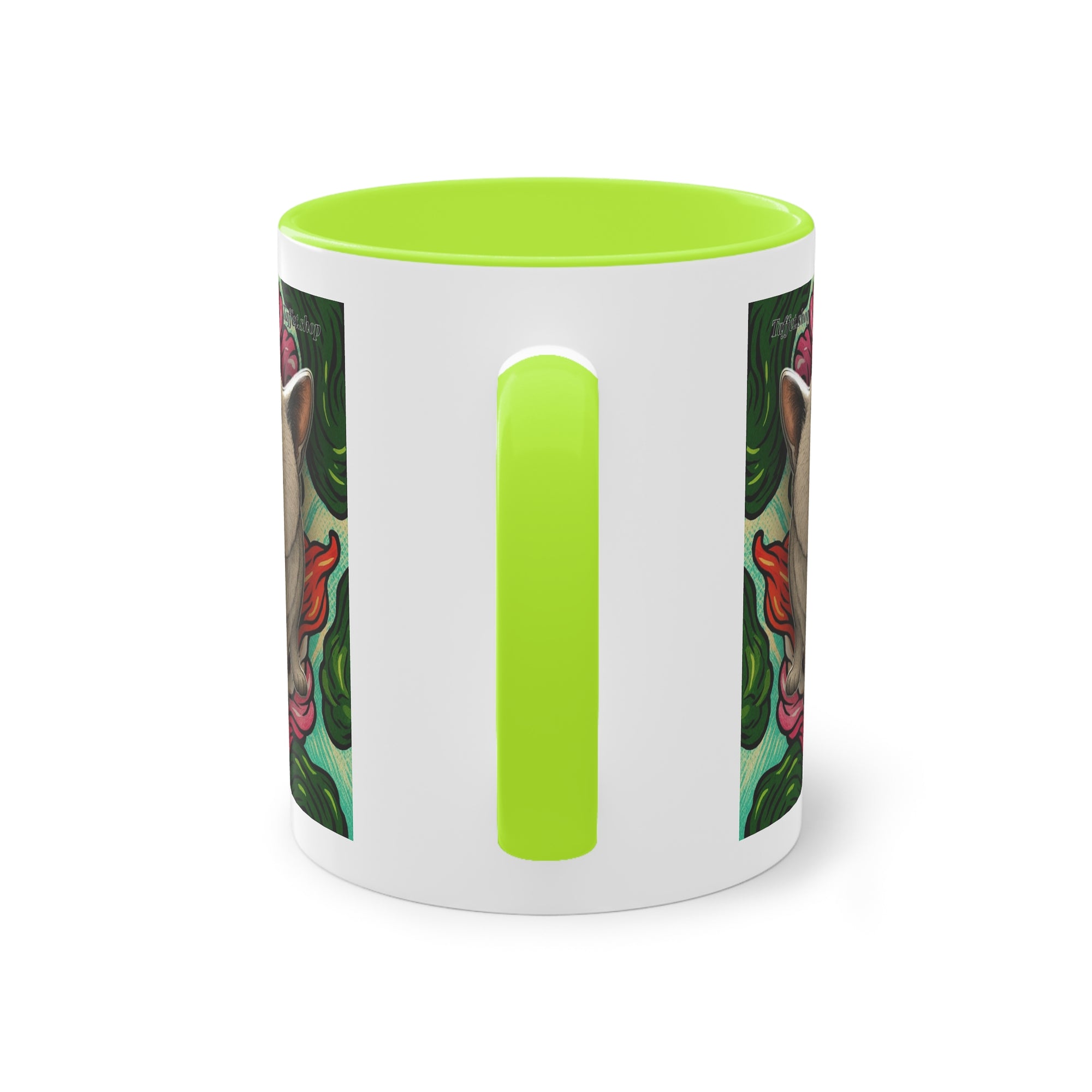 Tasse – Katze BKH/BSH mit Blume im Comic-Stil, 325 ml