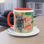 Tasse – Katze BKH/BSH mit Blume im Aquarell-Stil, 325 ml