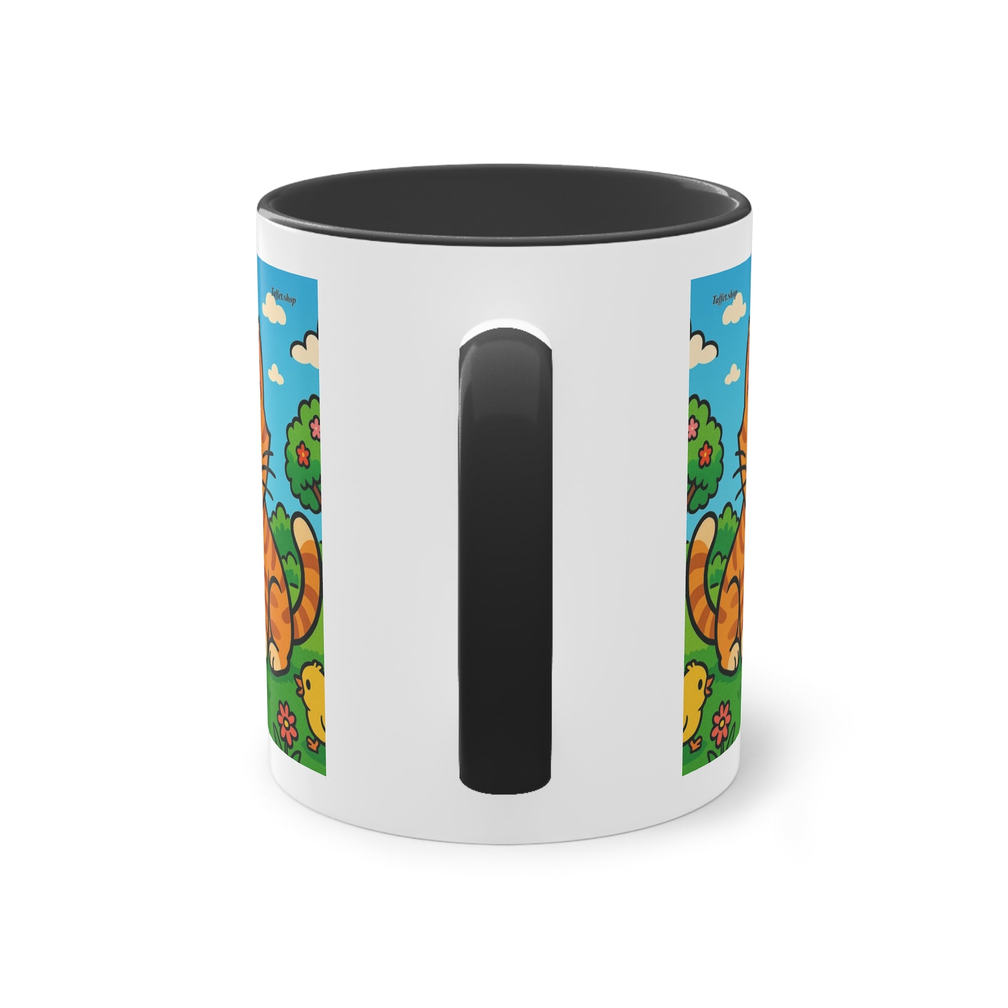 Tasse – „Katze & Küken“, Ostern/Frühling, 325 ml