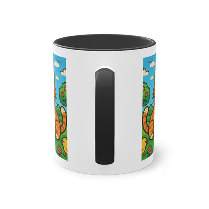 Mug – “Cat &amp; Chicks”, Easter/Spring, 325 ml