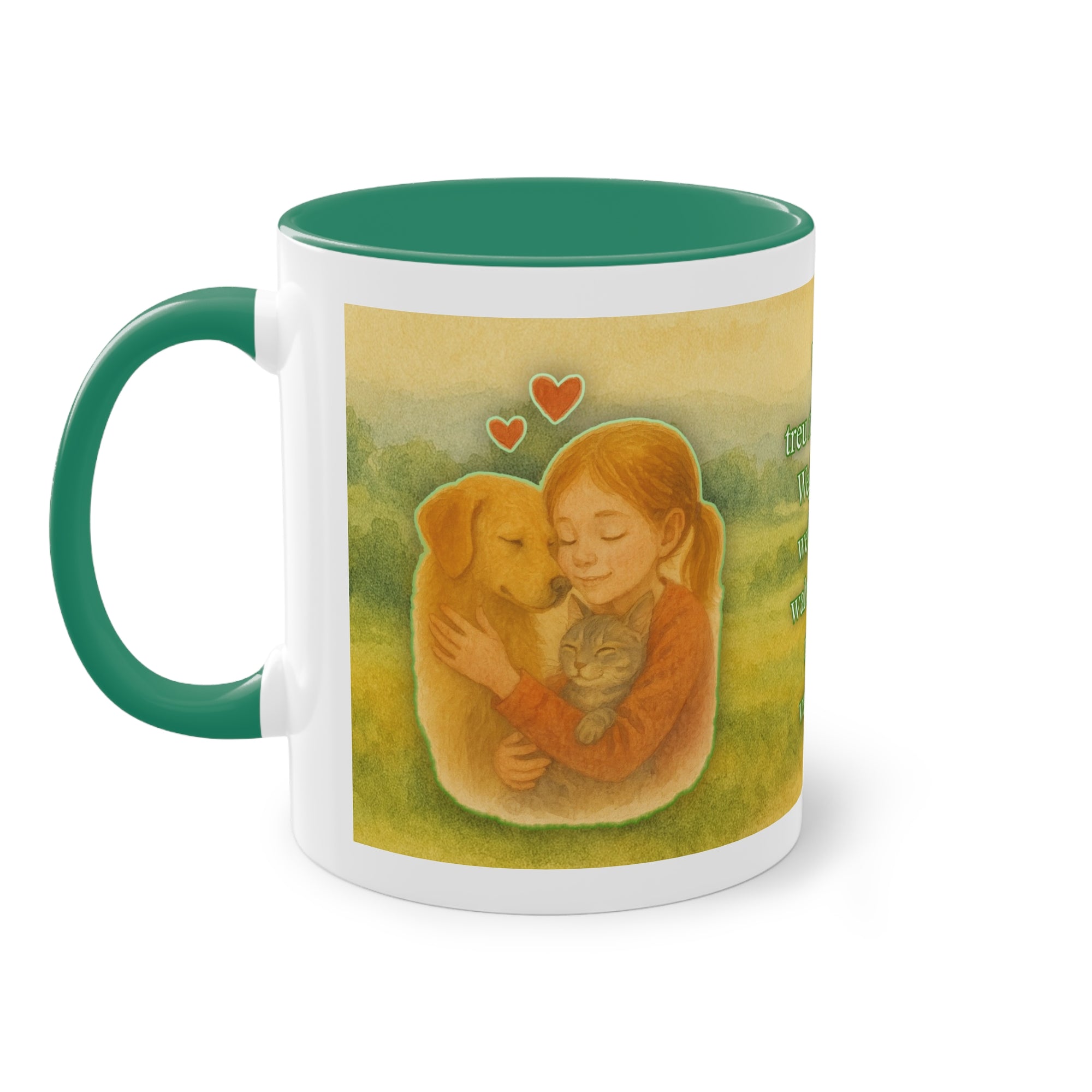 Tasse – „Hund und Mädchen“ im Aquarell-Stil, 325 ml