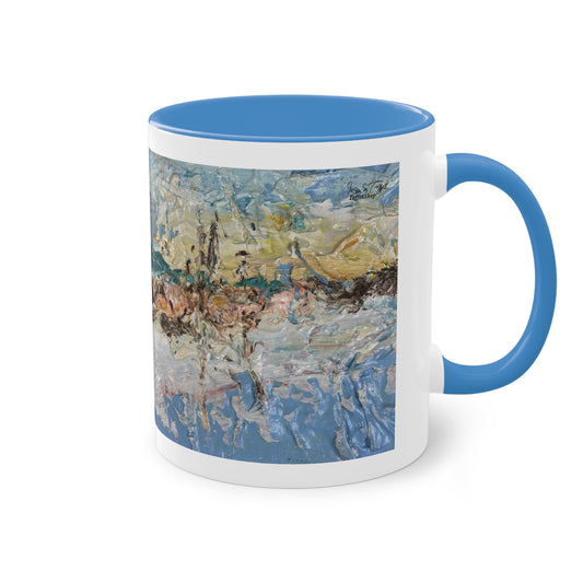 Artist Mug “Marina Motif” Reproducing Impasto Oil Painting by Monika Taffet