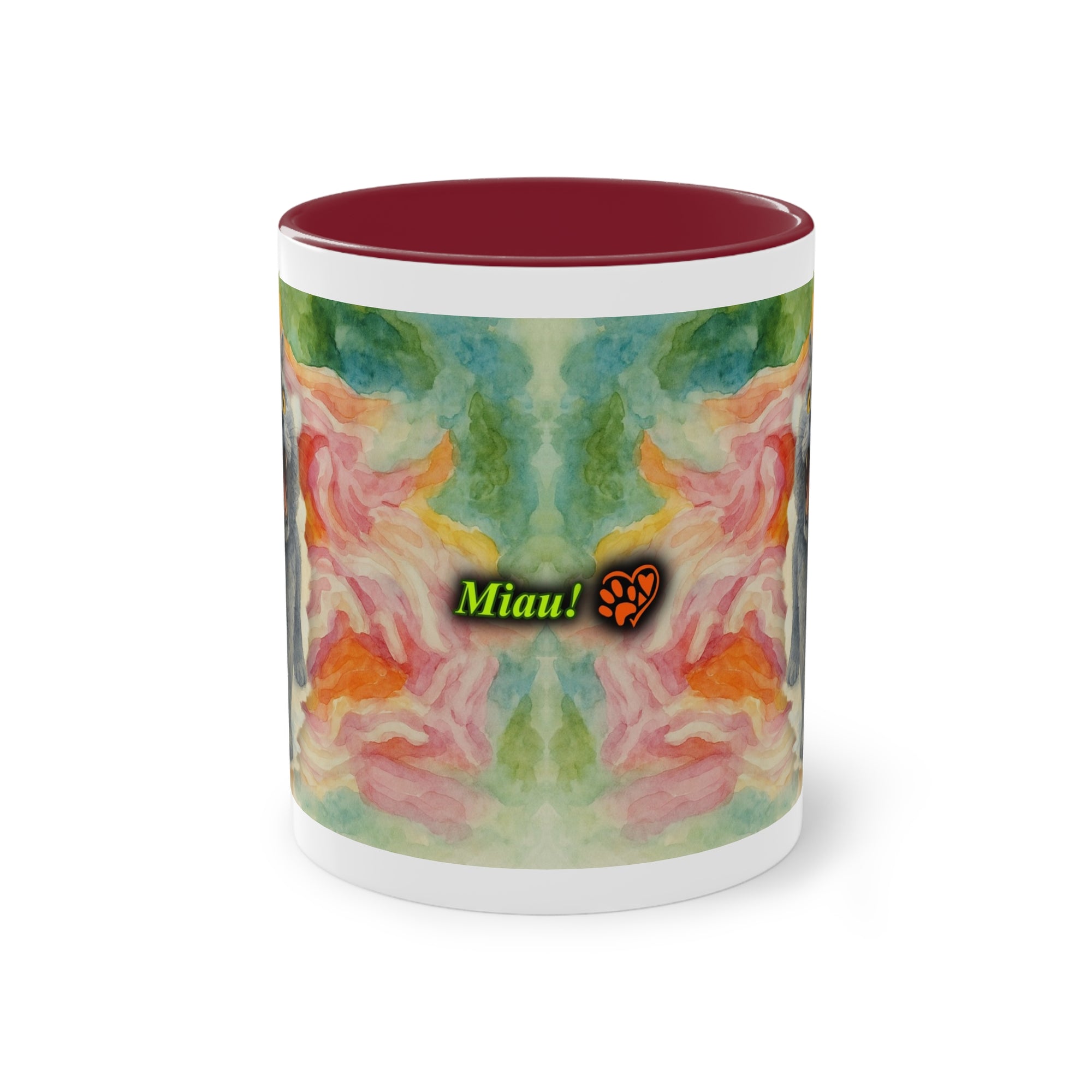 Tasse – Katze BKH/BSH mit Blume im Aquarell-Stil, 325 ml
