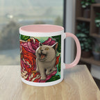 Tasse – Katze BKH/BSH mit Blume im Comic-Stil, 325 ml